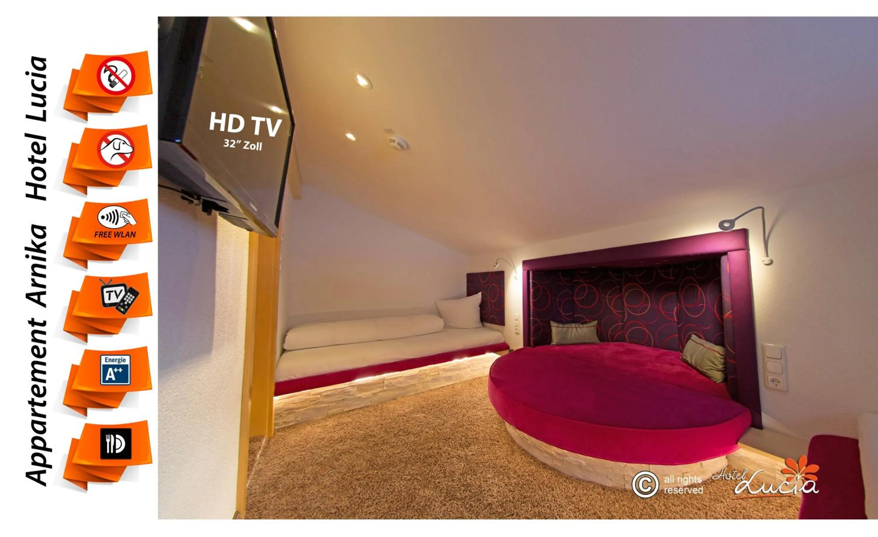 Bed in Hotel Lucia - 3 Sterne Superior