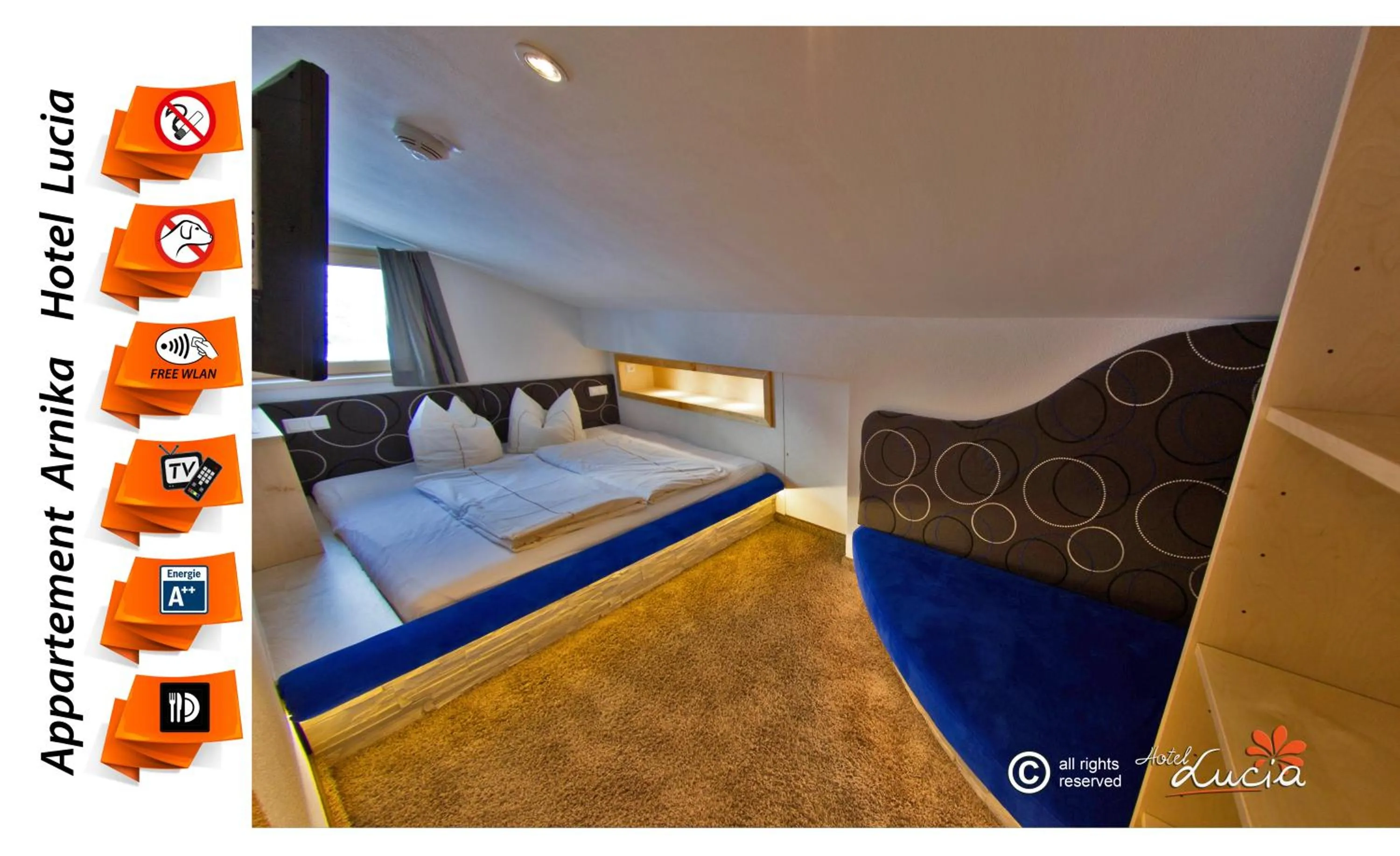 Bed in Hotel Lucia - 3 Sterne Superior