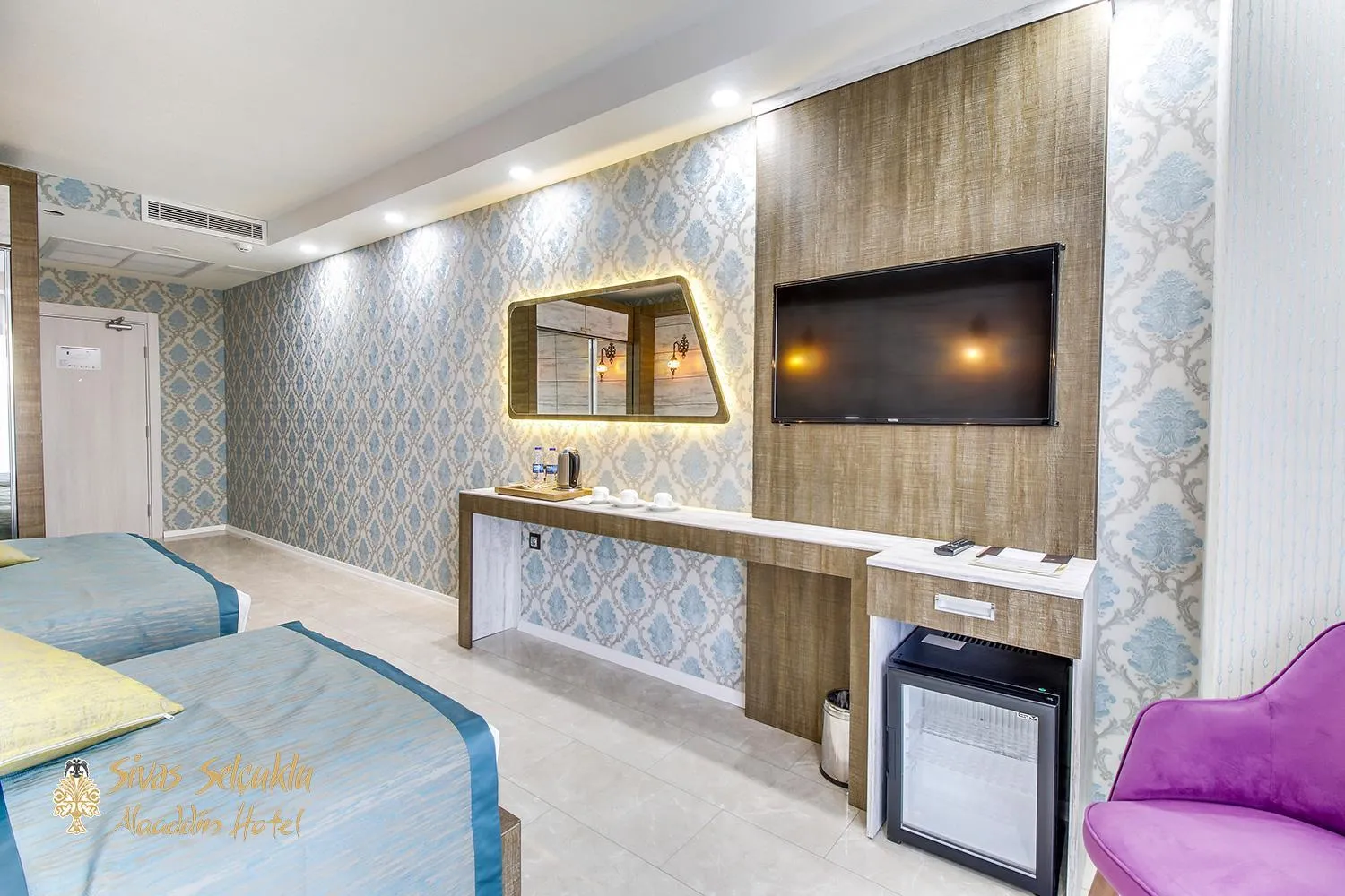 Bed in Sivas Keykavus Hotel