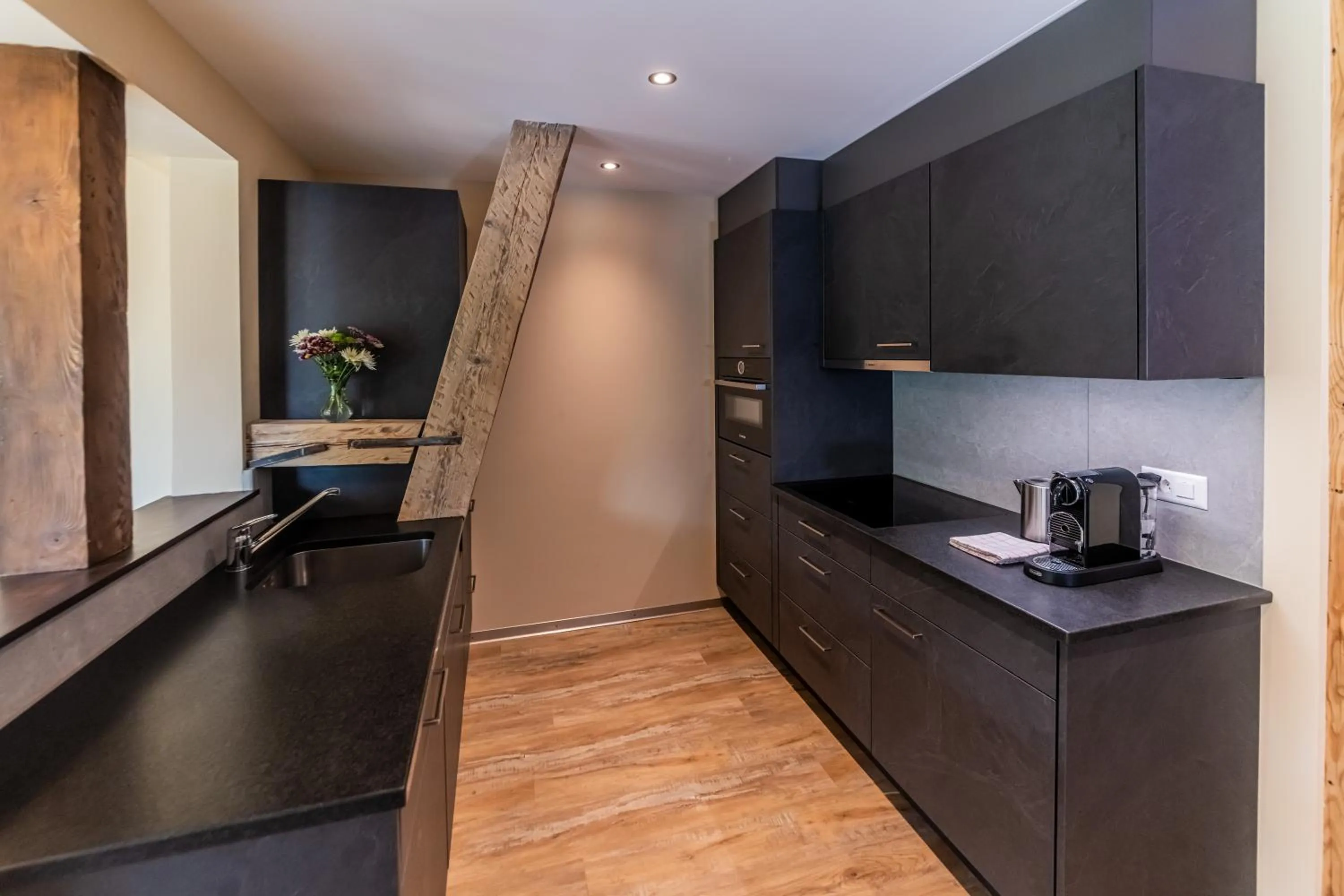 Kitchen or kitchenette in Swiss Inn & Apartments