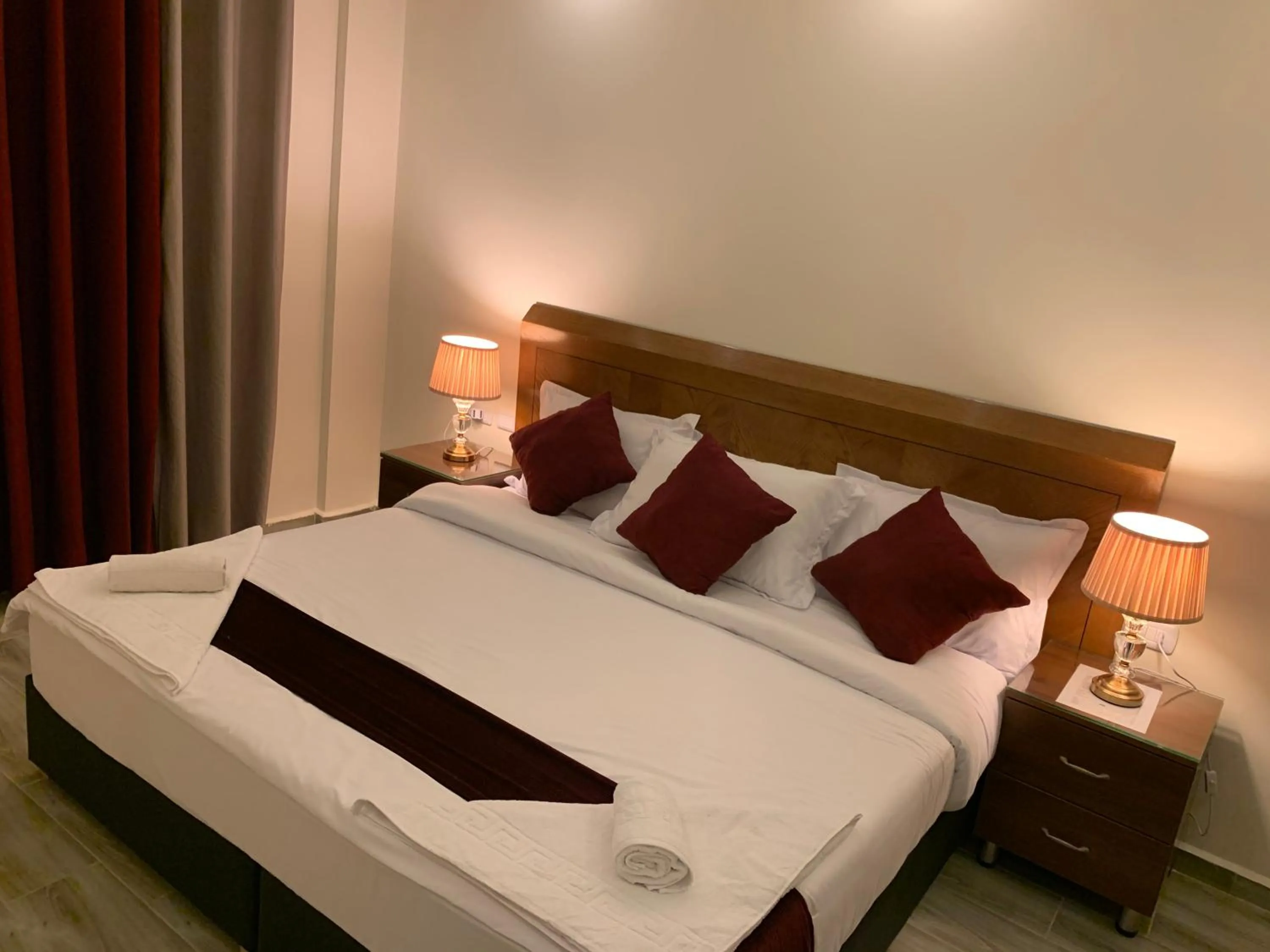 Bed in Petra Sky Hotel