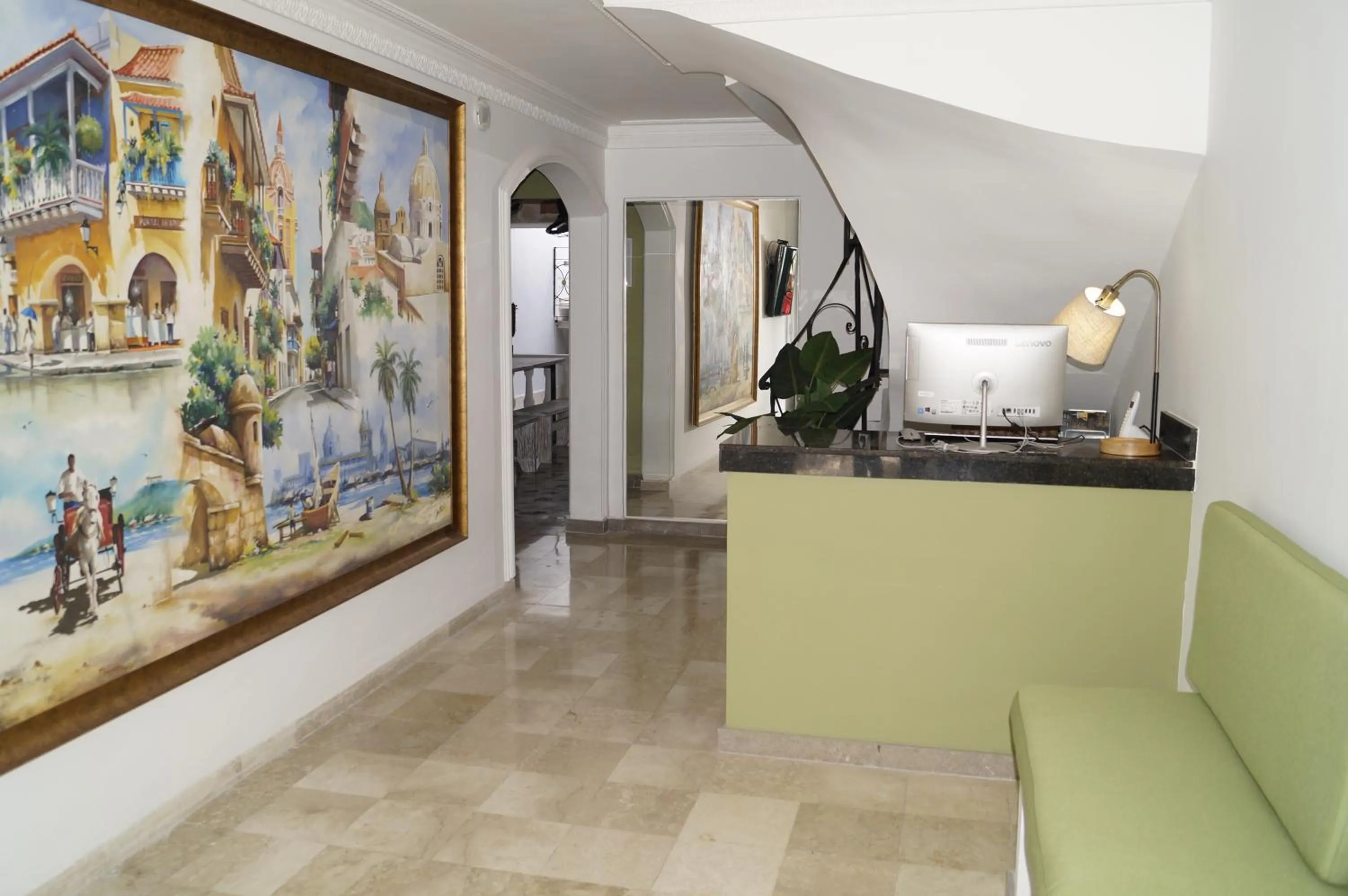 Lobby or reception in Peregrinos Hostel Cartagena de Indias