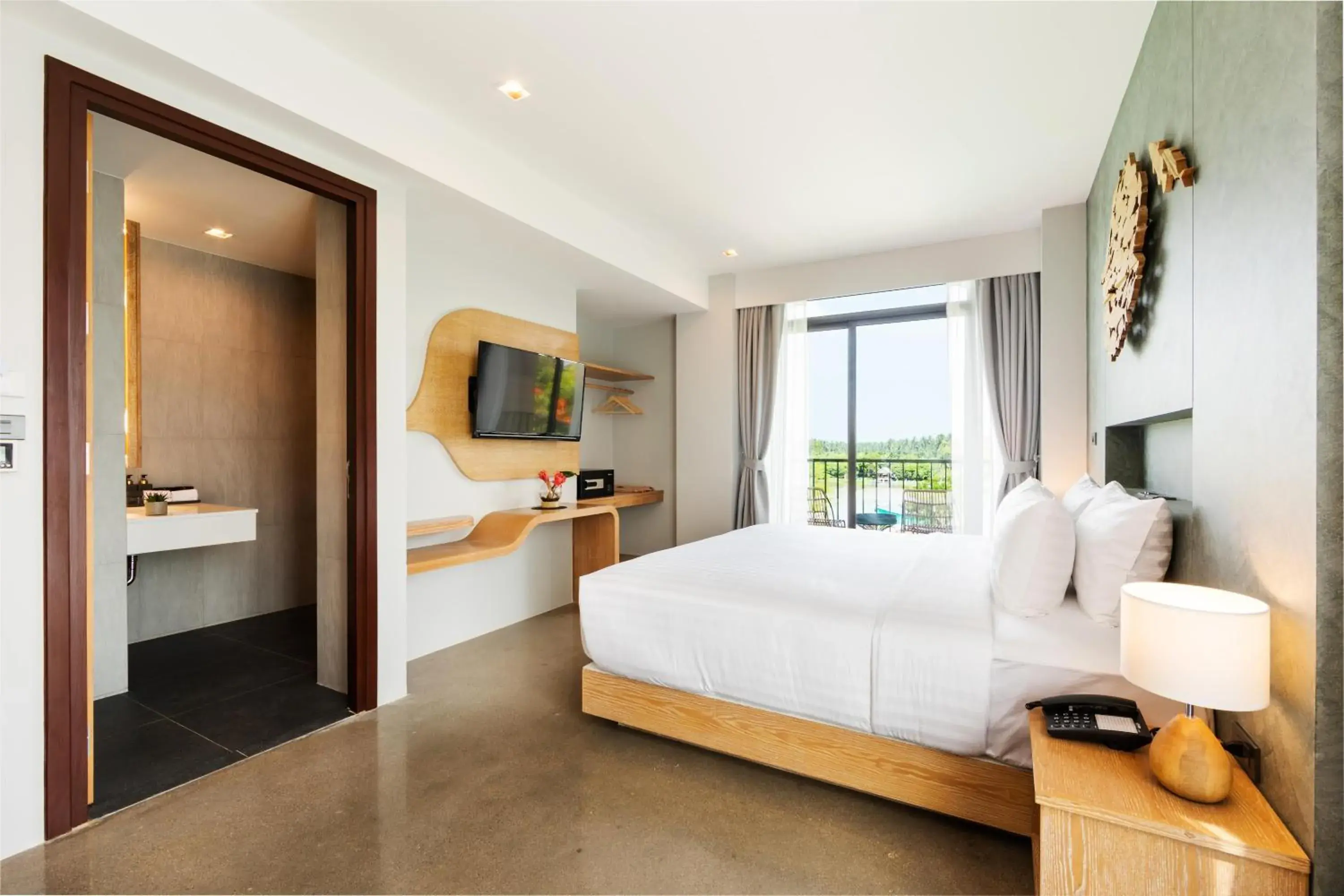 Bedroom, Bed in Na Tree Tara Riverside Resort Amphawa Damnoensaduak Bedroom, Bed in Na Tree Tara Riverside Resort Amphawa Damnoensaduak