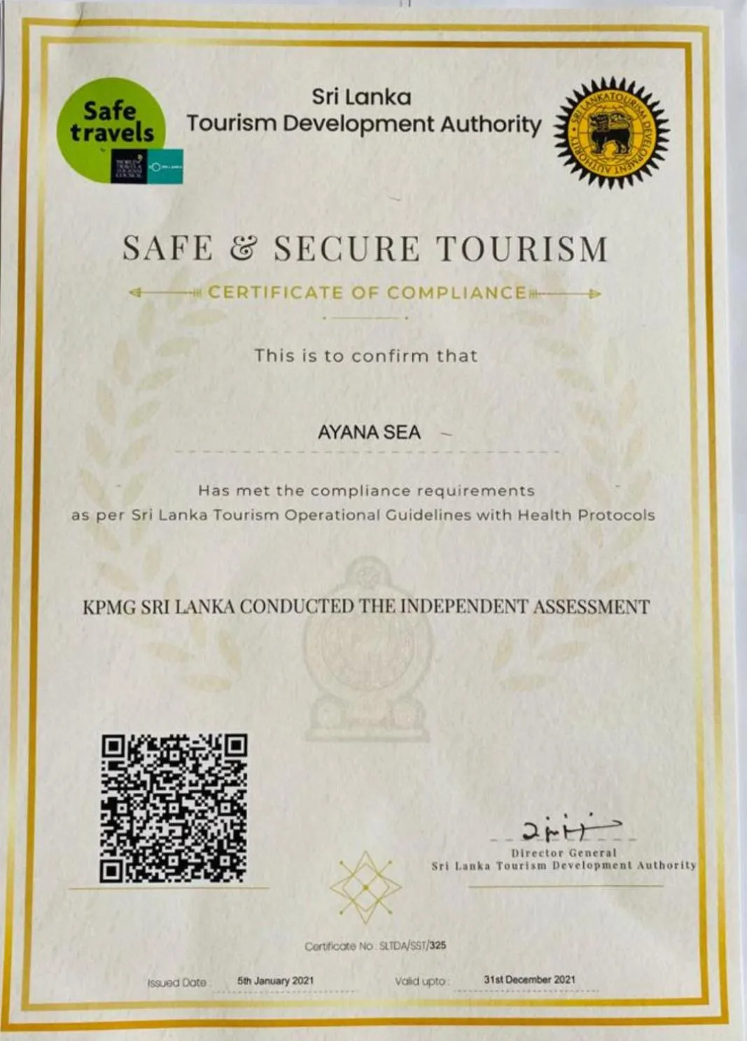 Logo/Certificate/Sign in Ayana Sea