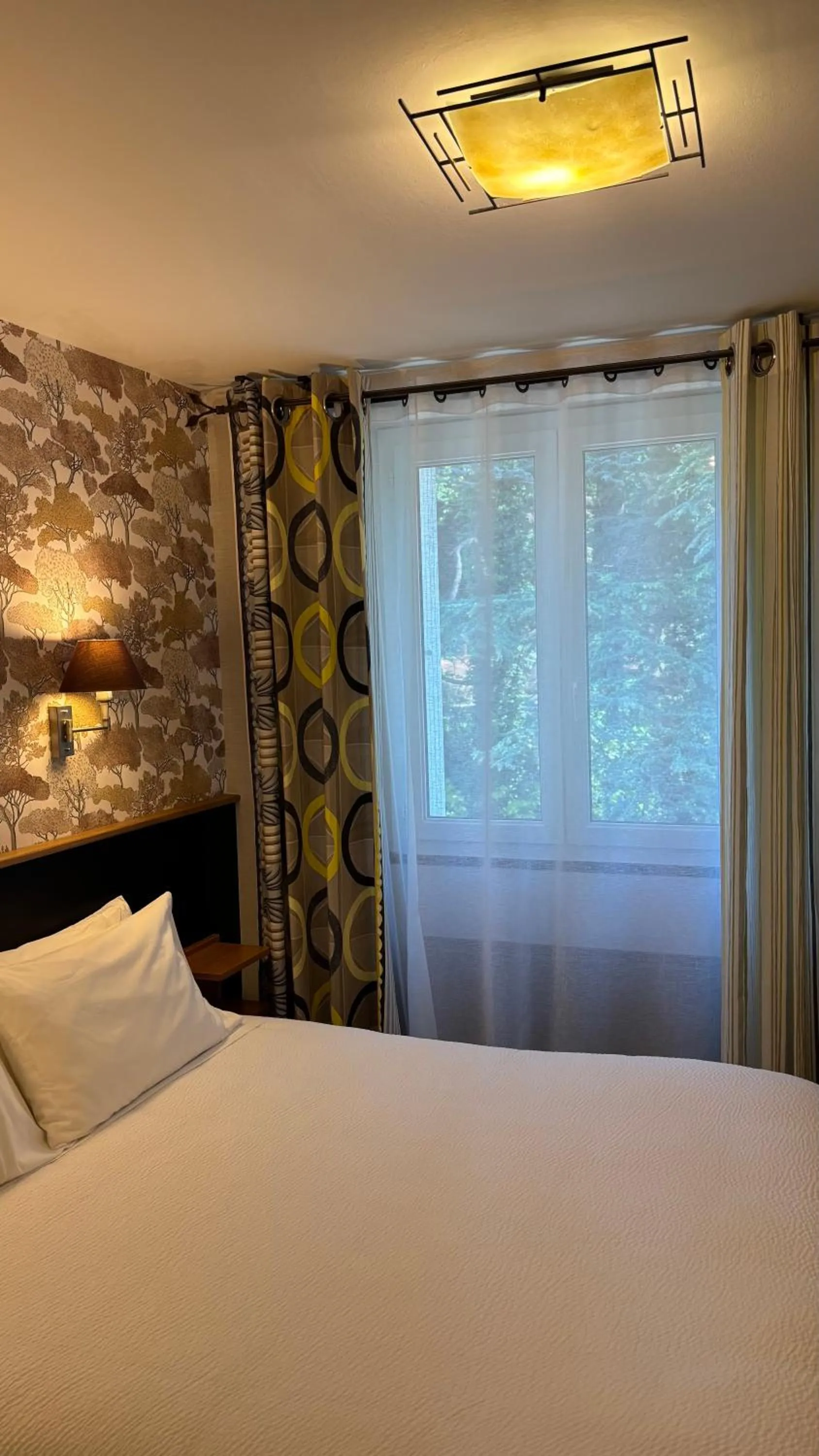 Bed in Logis Hôtel Restaurant Grand Hôtel de Lyon