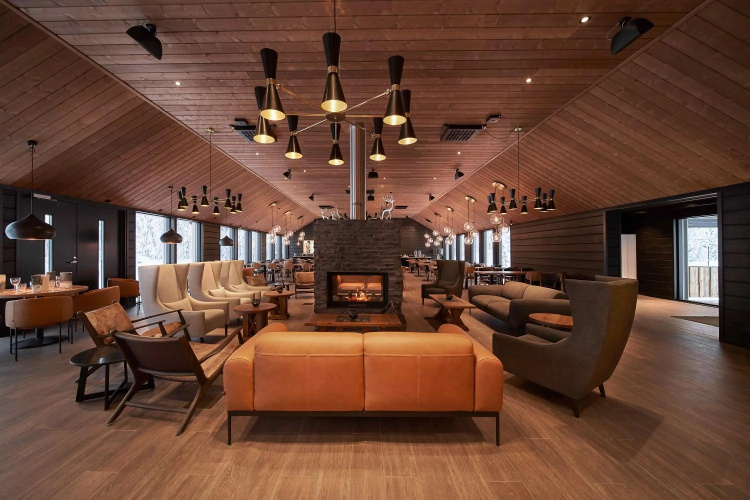 Seating area in Northern Lights Village Levi