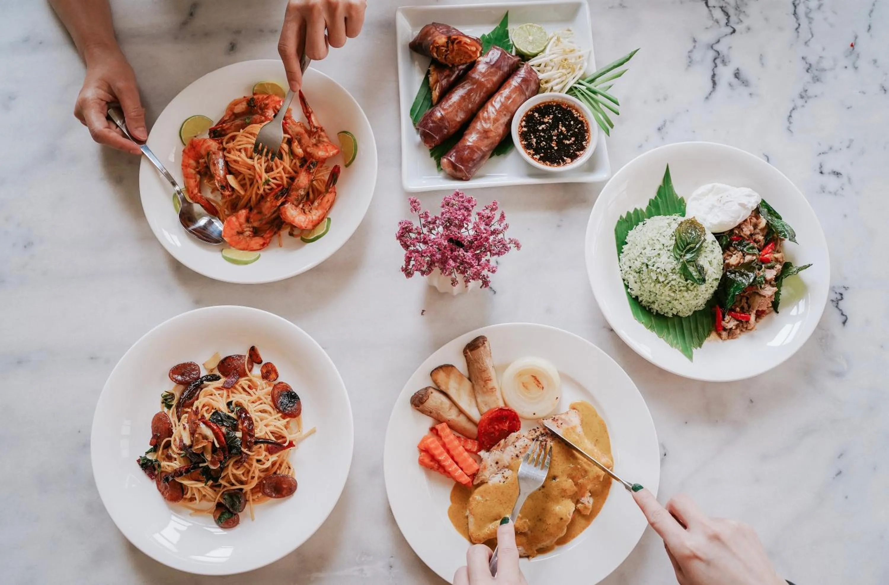 Dining area in Azure Hostel Bangkok