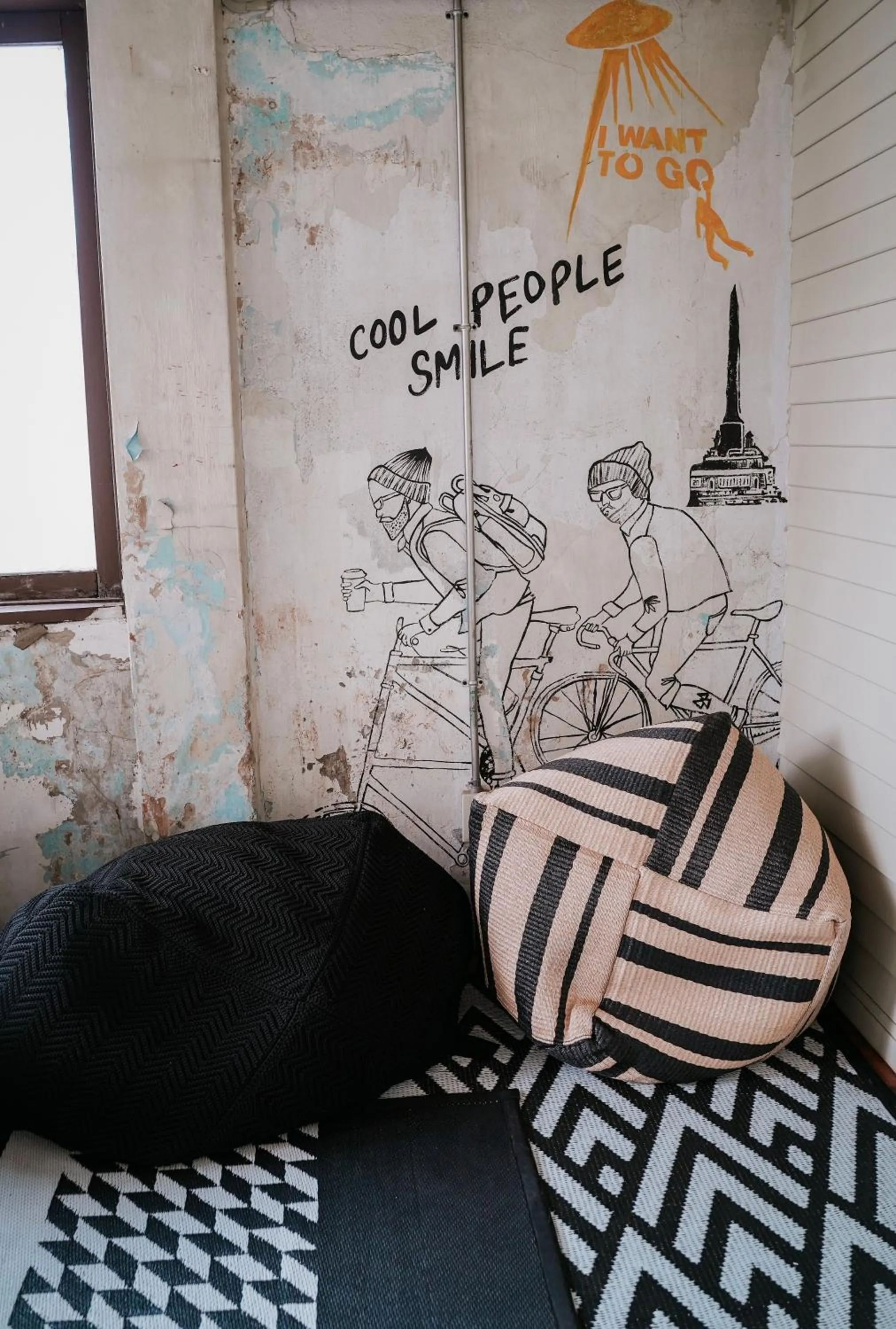 Living room in Azure Hostel Bangkok