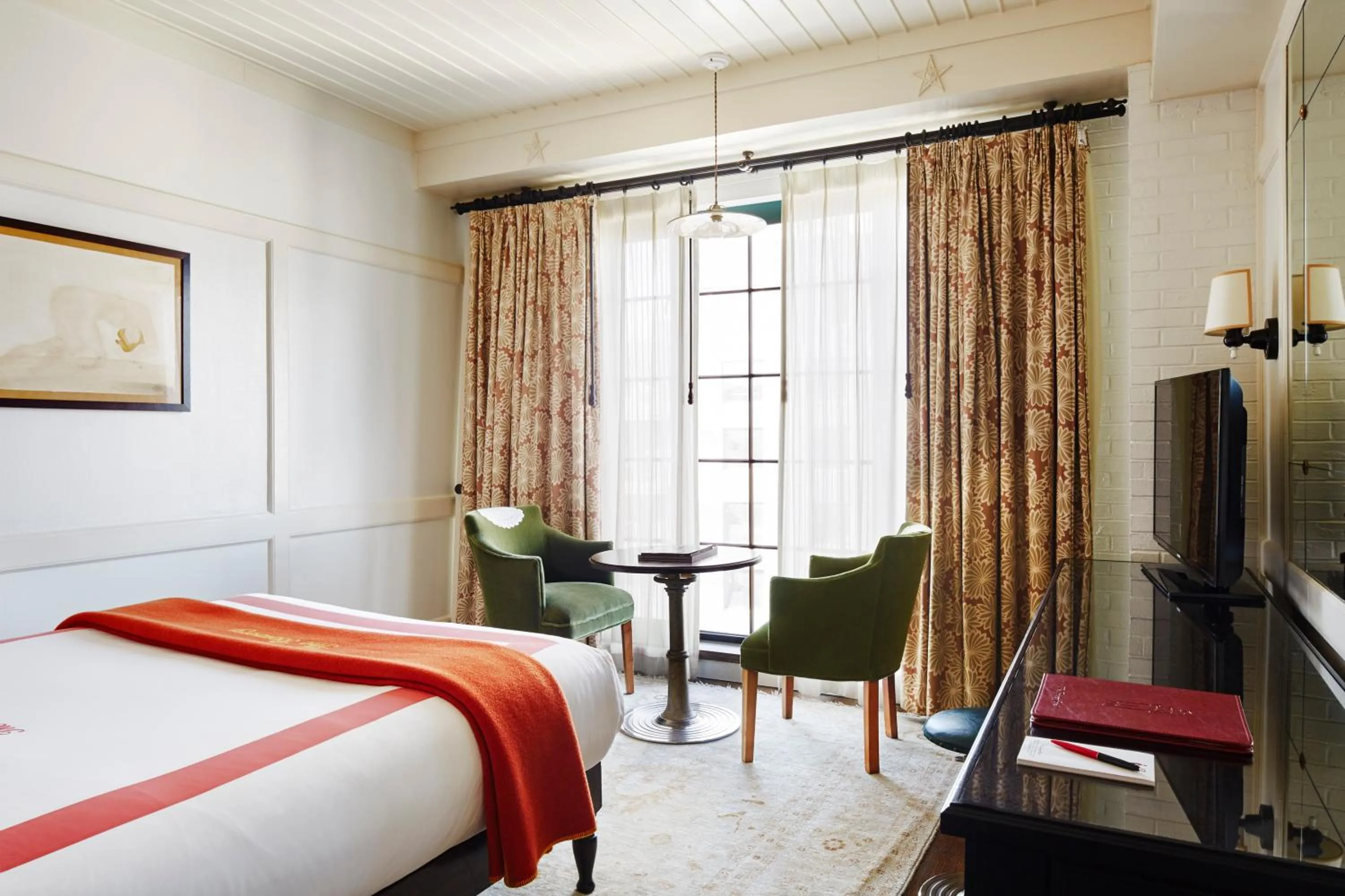 Bed in The Bowery Hotel