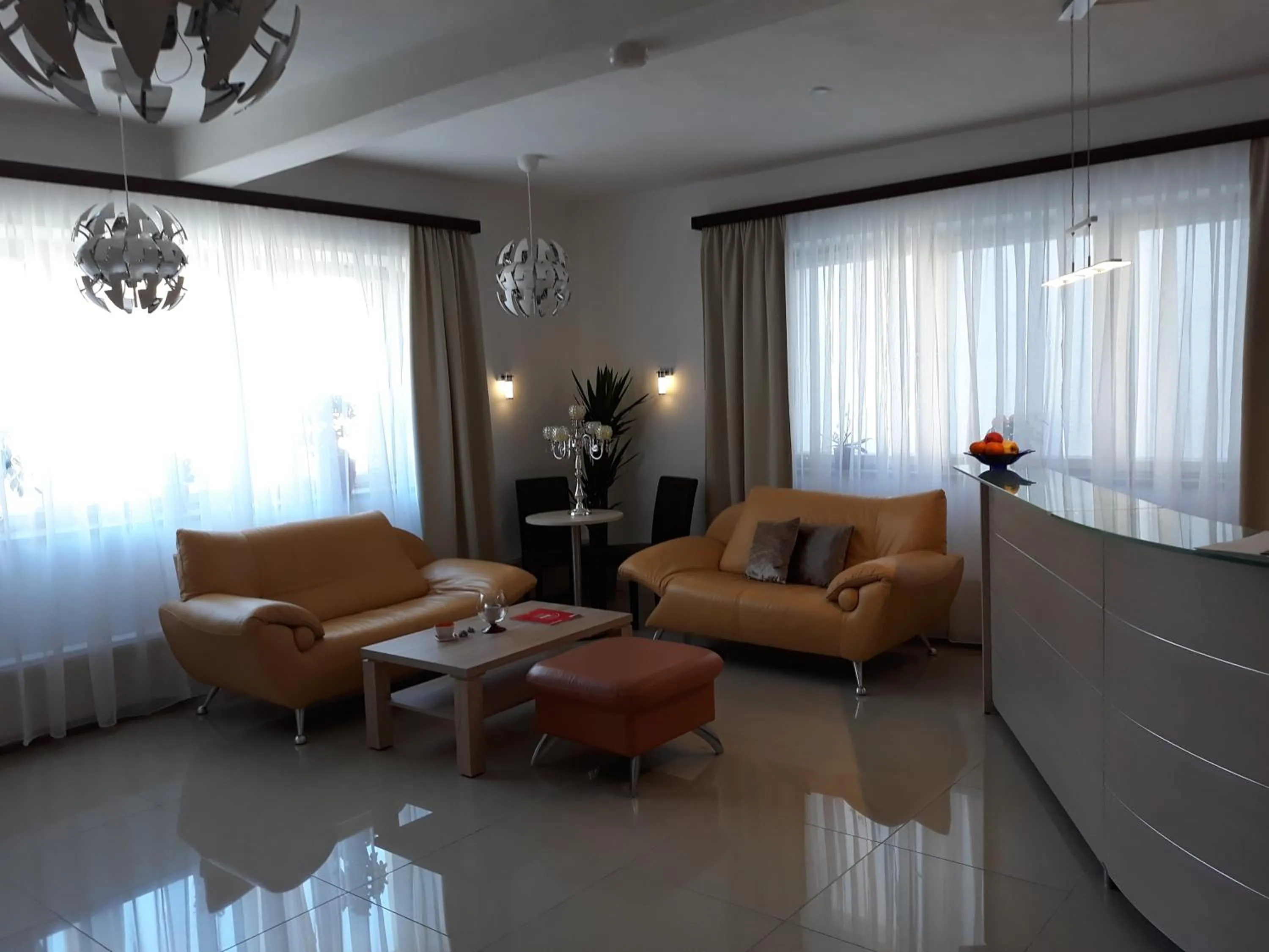 Seating area in Hotel Luca