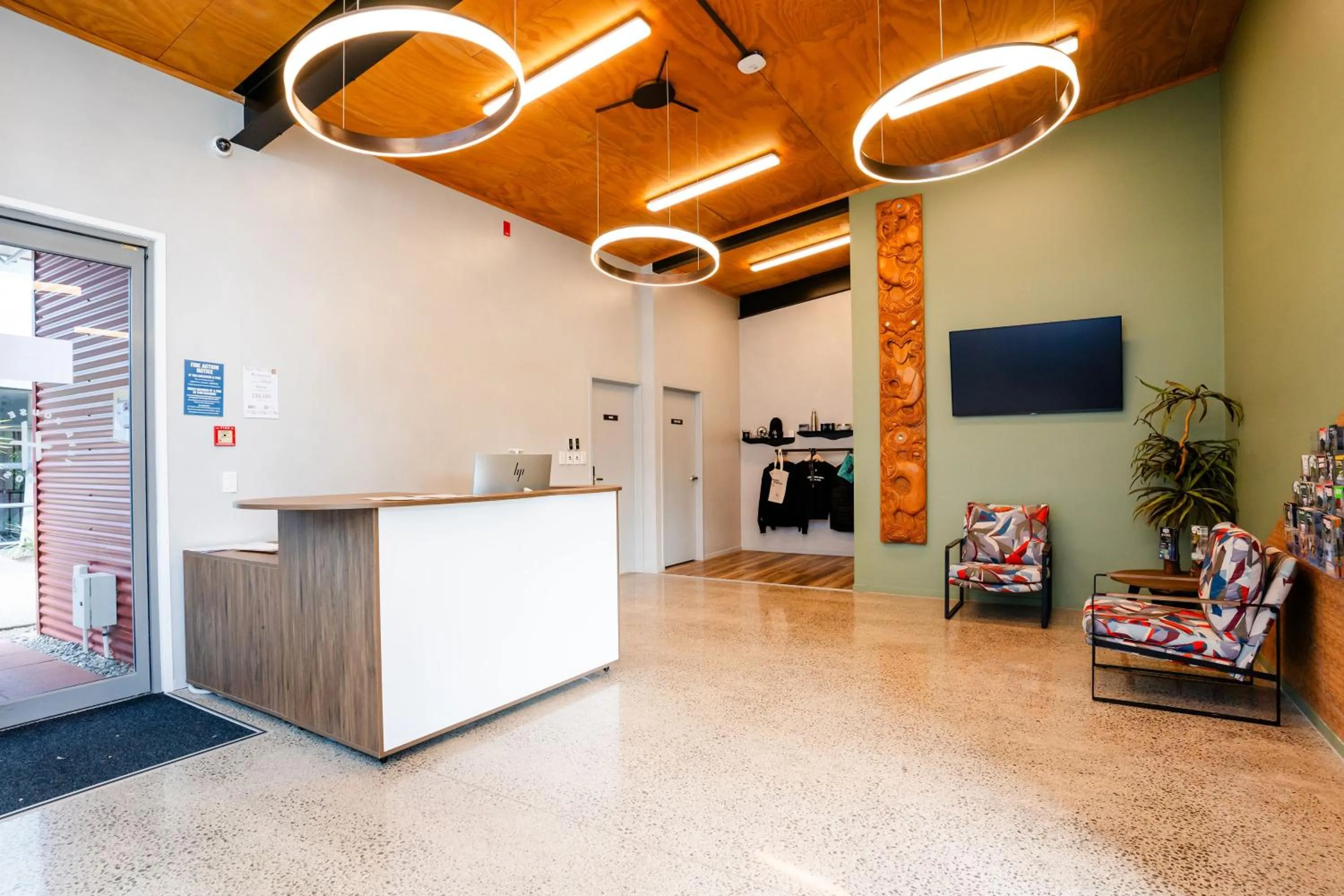 Lobby or reception in Haka House Rotorua