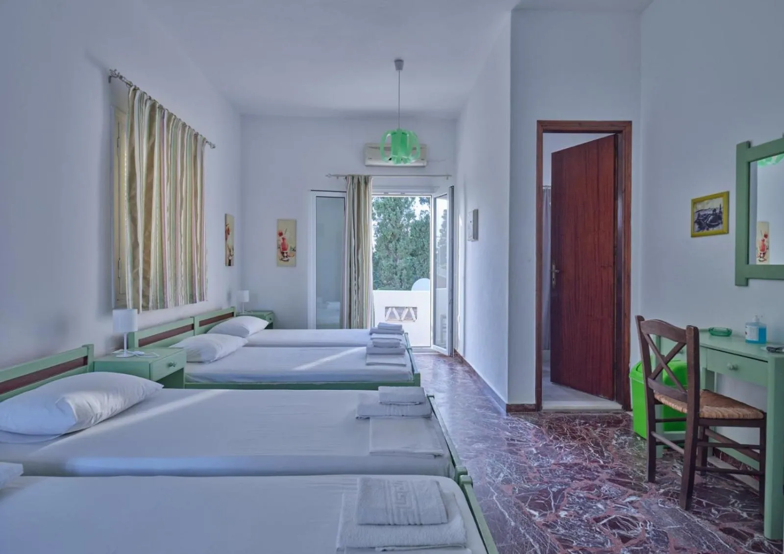 Bed in Pension Paros Anna Spanou
