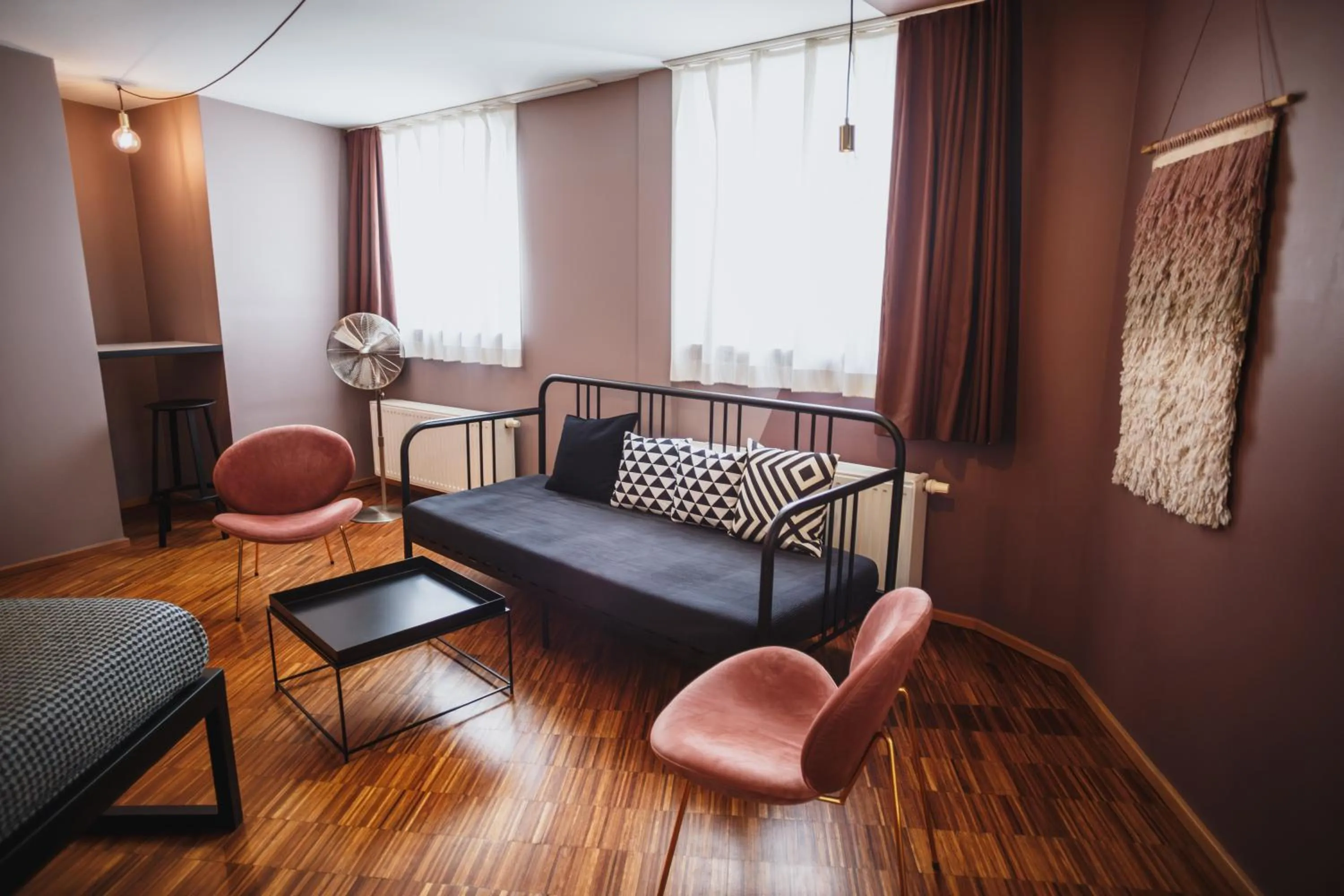 Seating area in The Circus Hostel
