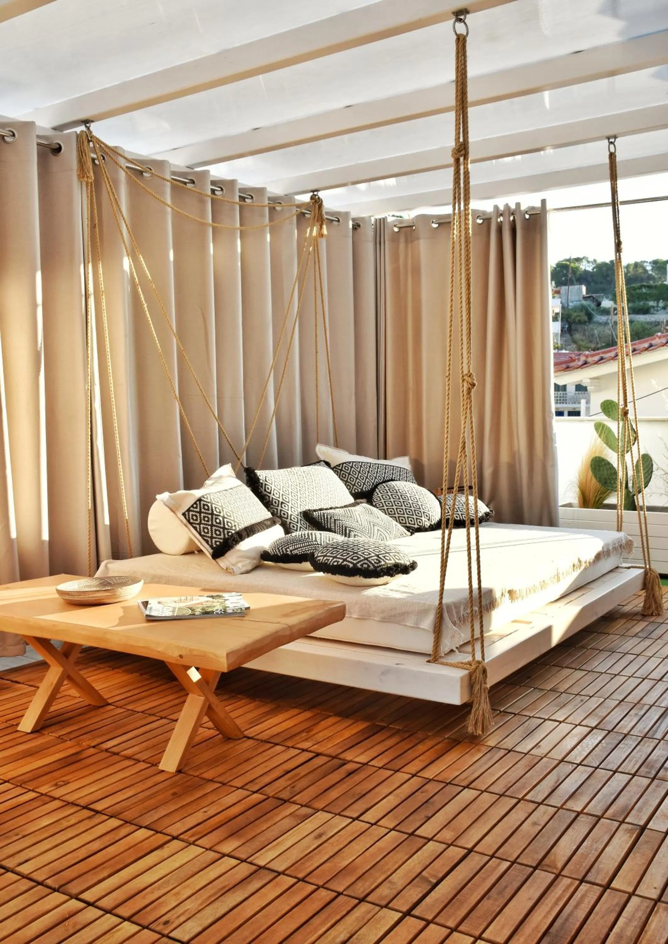 Balcony/Terrace, Bed in Angelos Design Suites