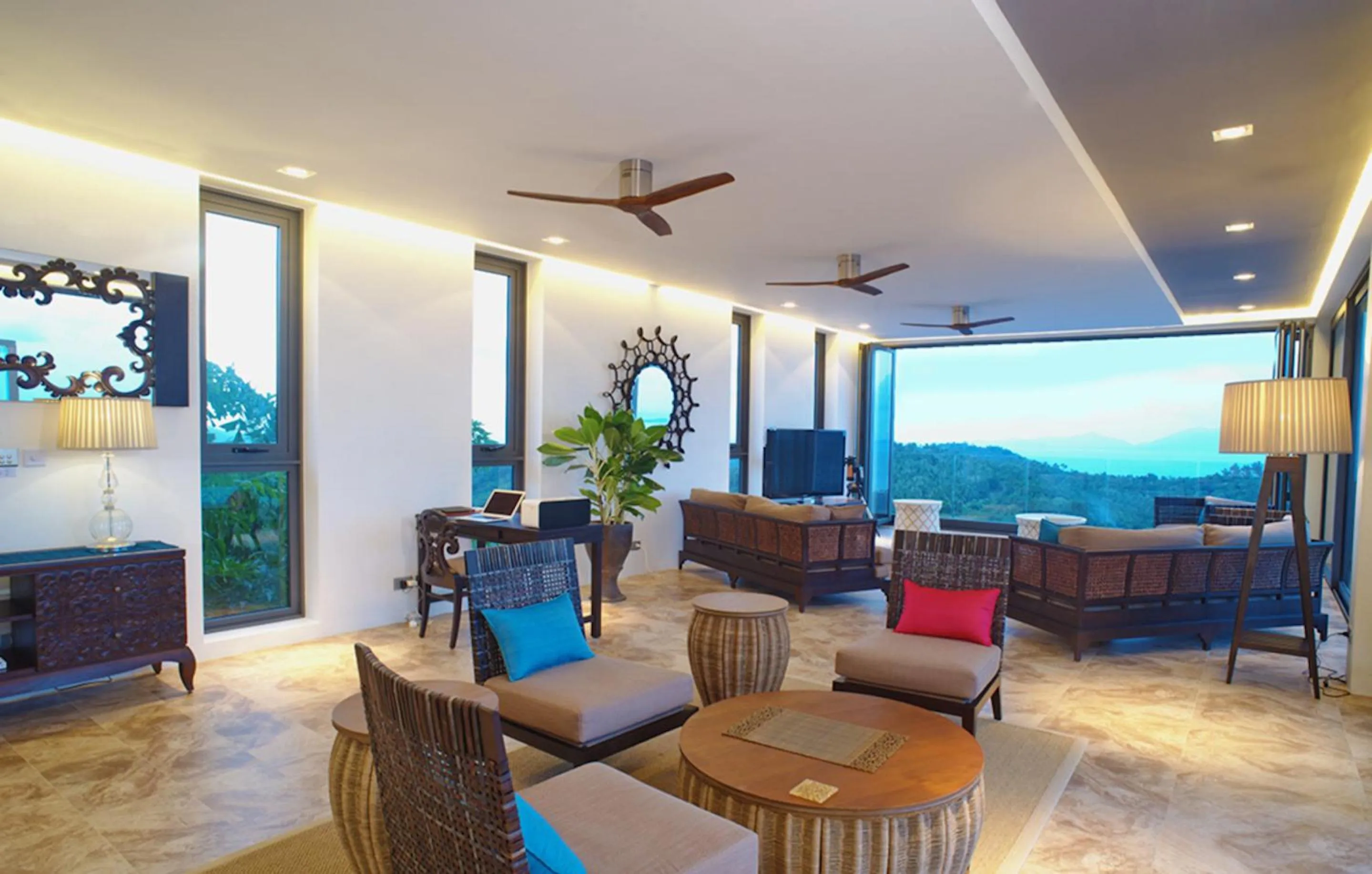 Living room in 9 Bedroom Sea Blue View Villa - 5 Star with Staff SDV080A-By Samui Dream Villas