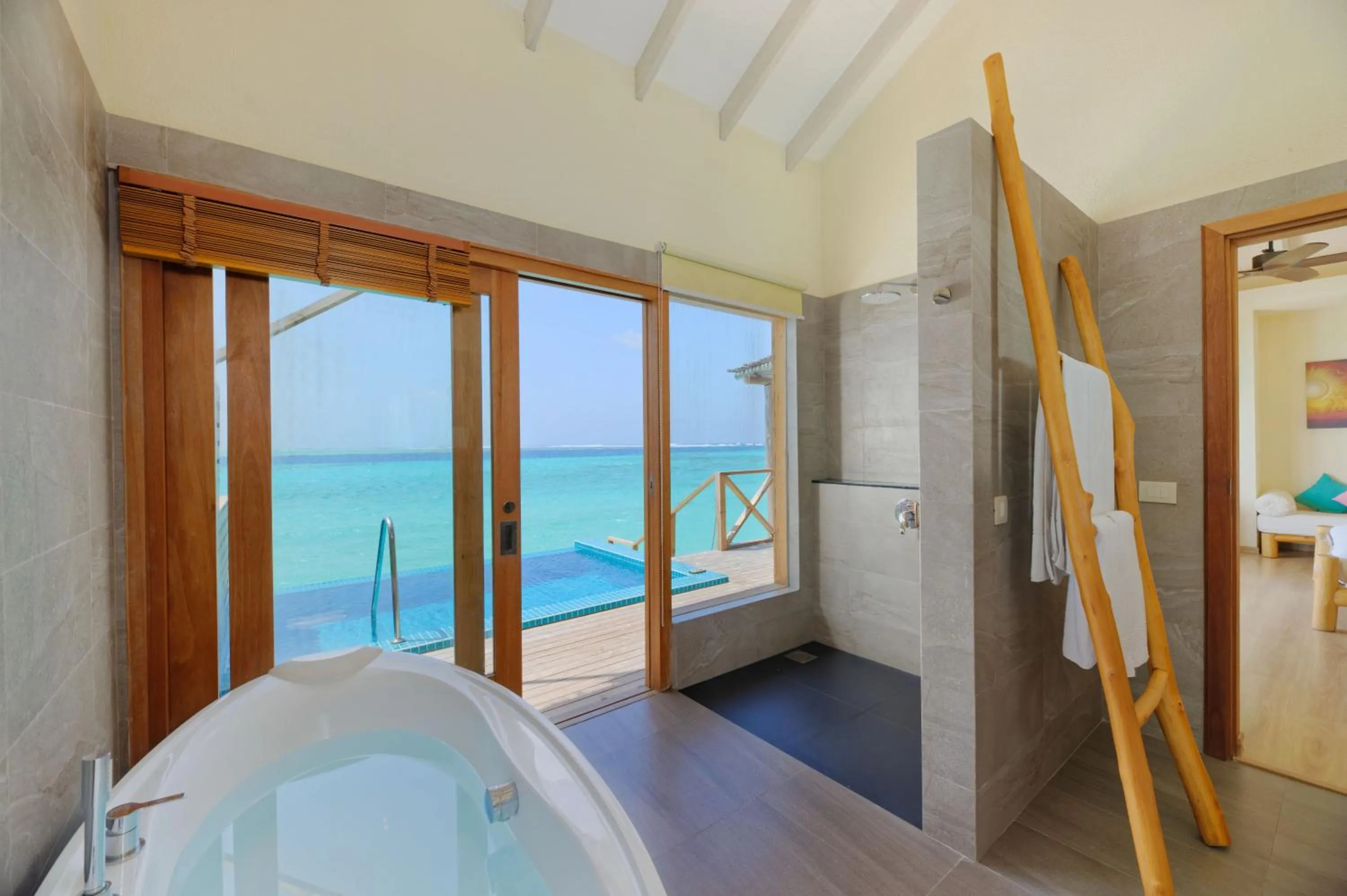 Bathroom, Bed in You & Me Maldives - Adults Only - Premium All-Inclusive