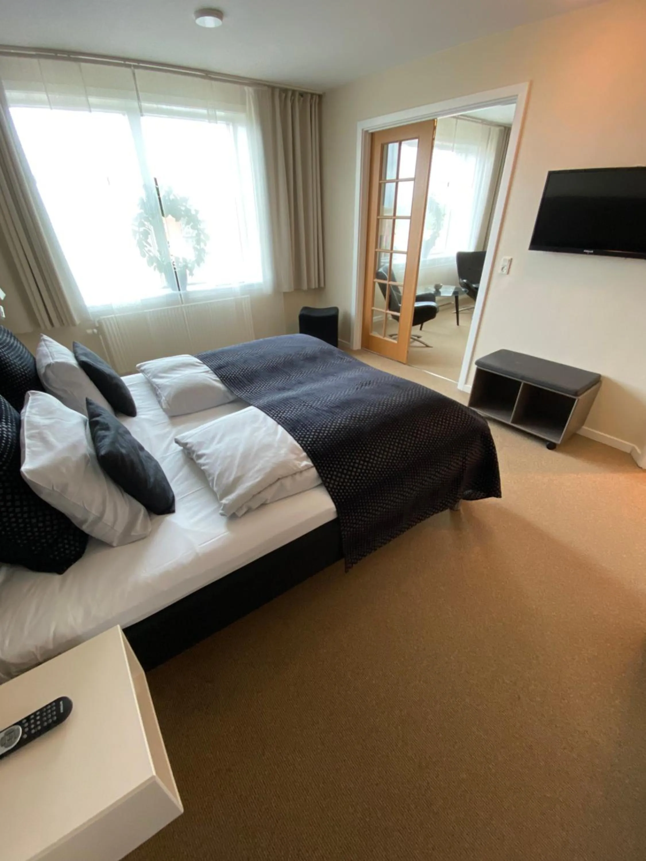 Bed in Hotel Skivehus