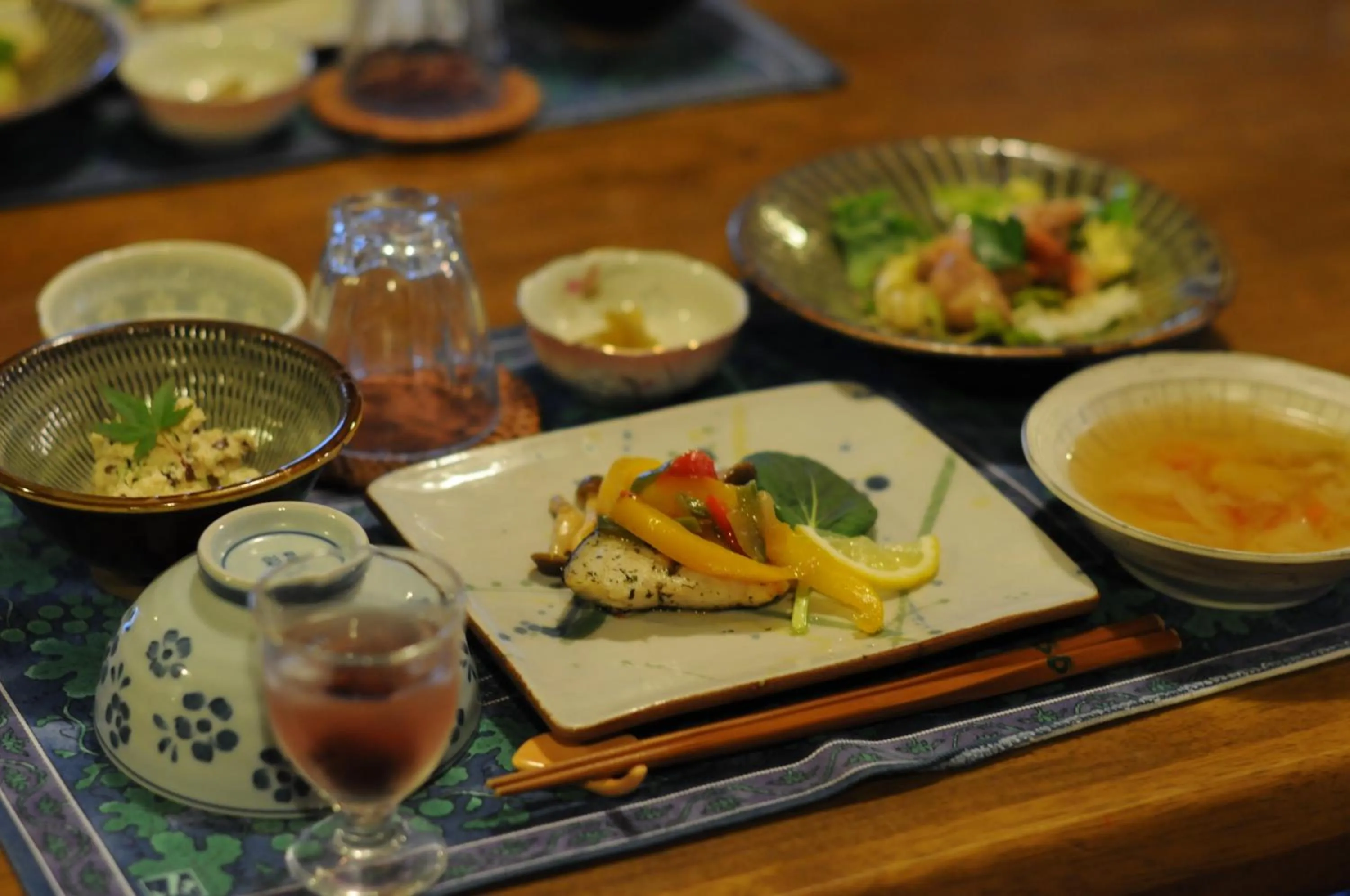 Food in Yufuin Country Road Youth Hostel