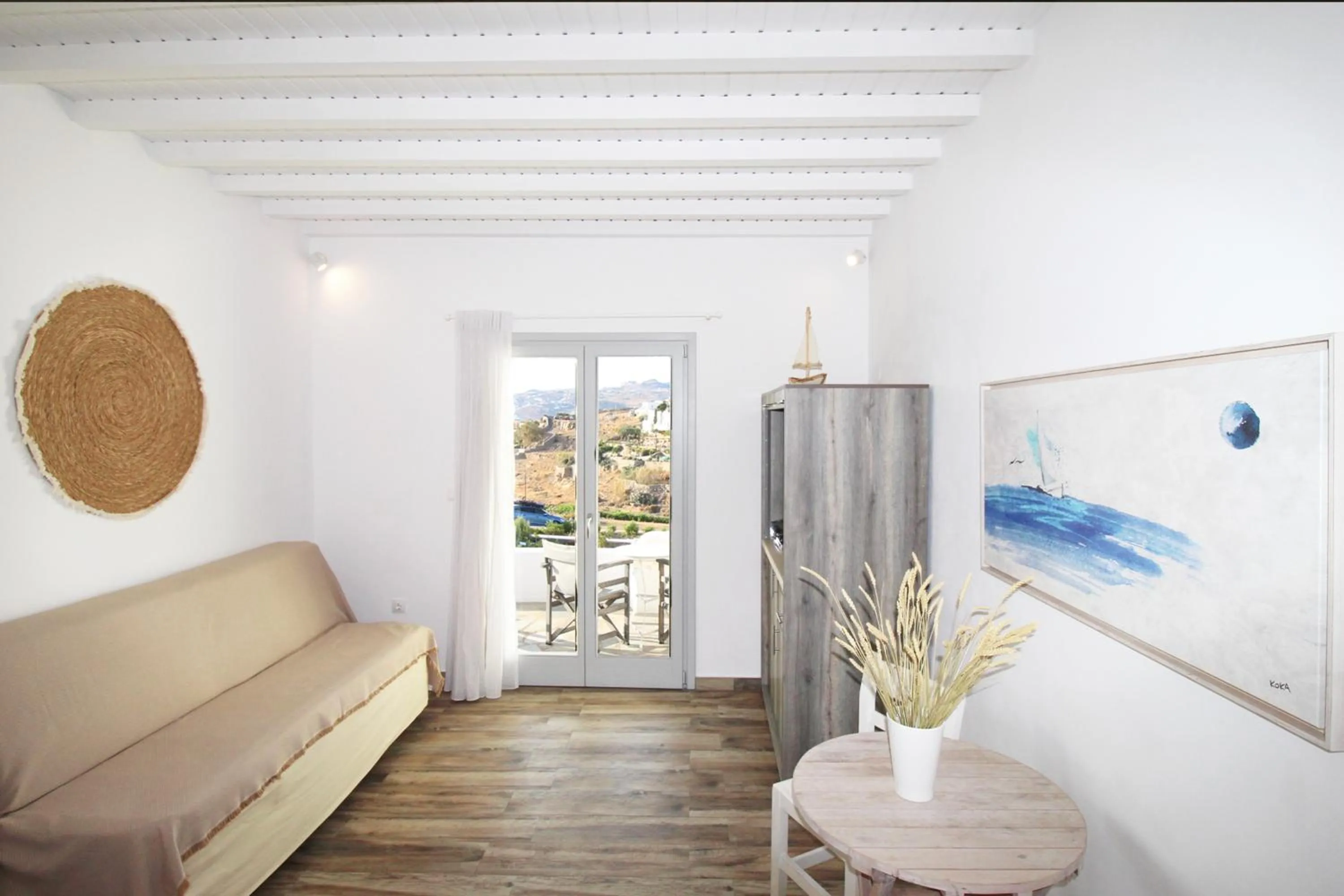 Living room in Crystal View Mykonos