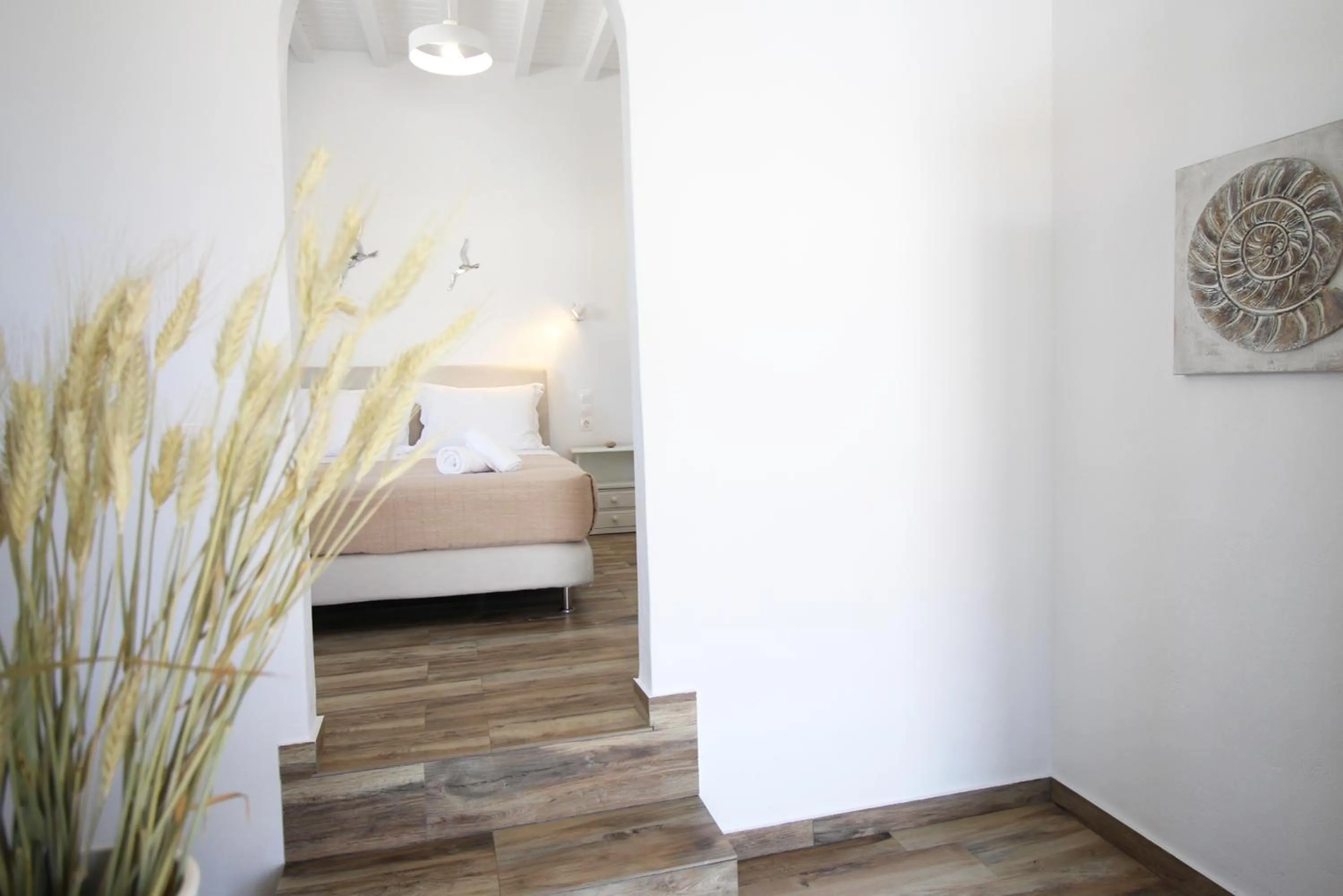 Bedroom, Bed in Crystal View Mykonos