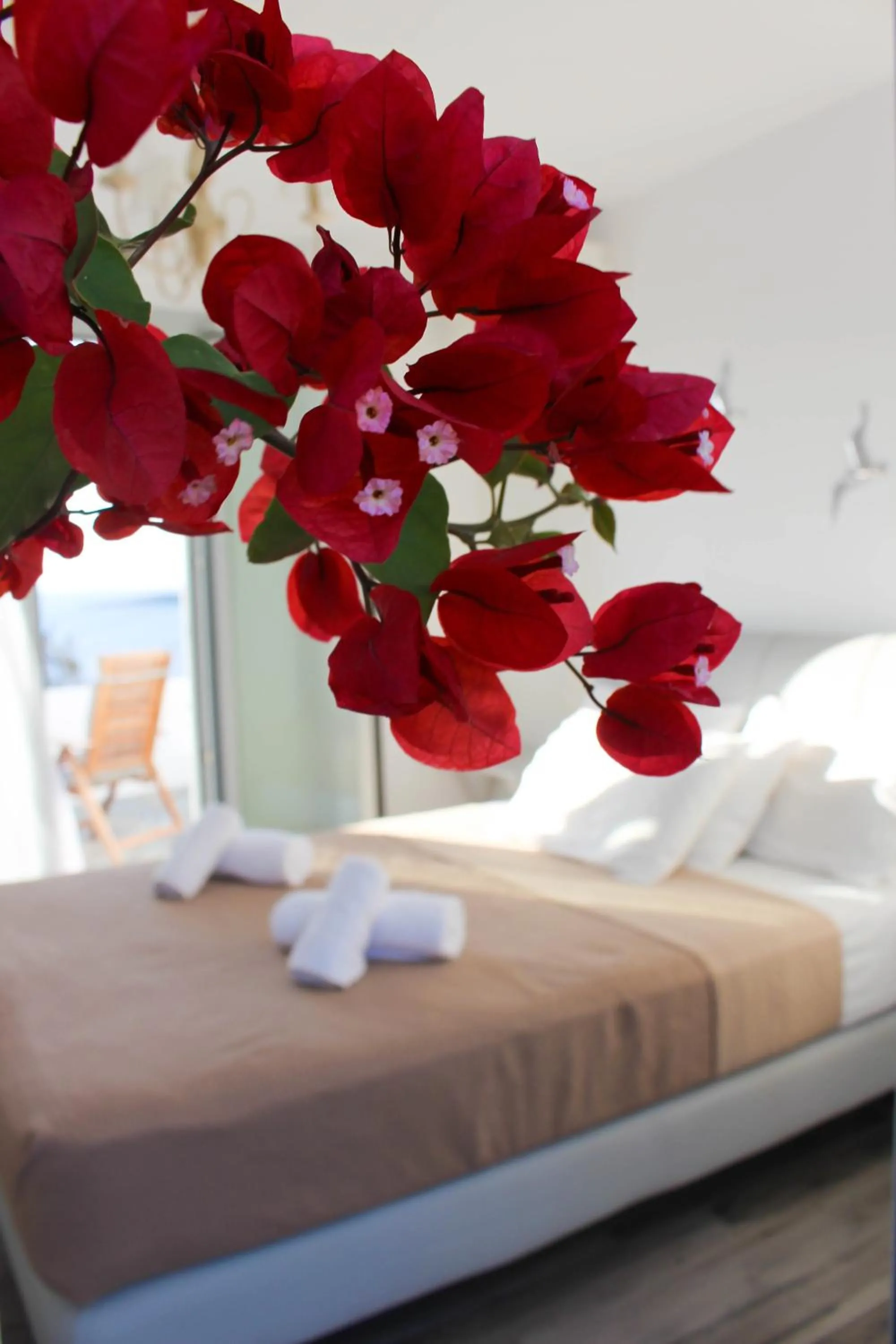 Bedroom, Bed in Crystal View Mykonos