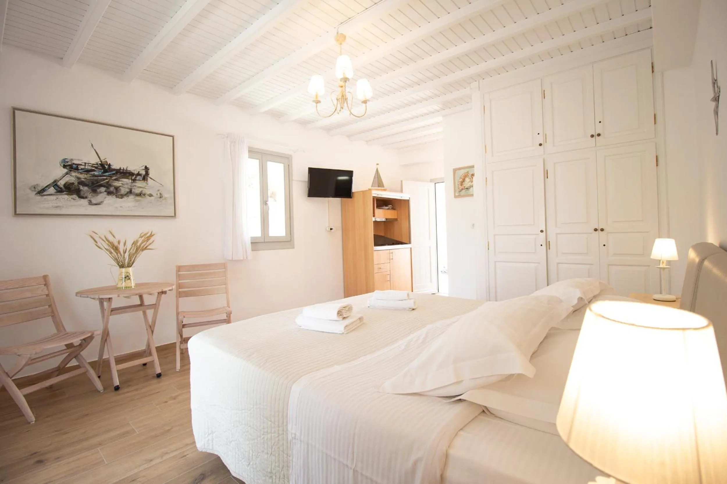 Bed in Crystal View Mykonos