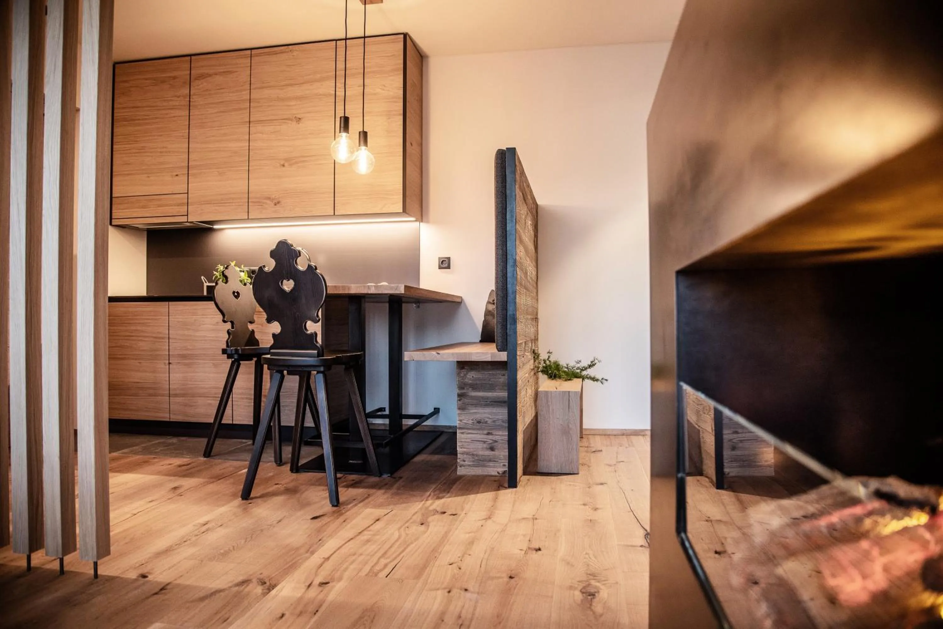 Kitchen or kitchenette in Appartement- und Wellnesshotel Winkler