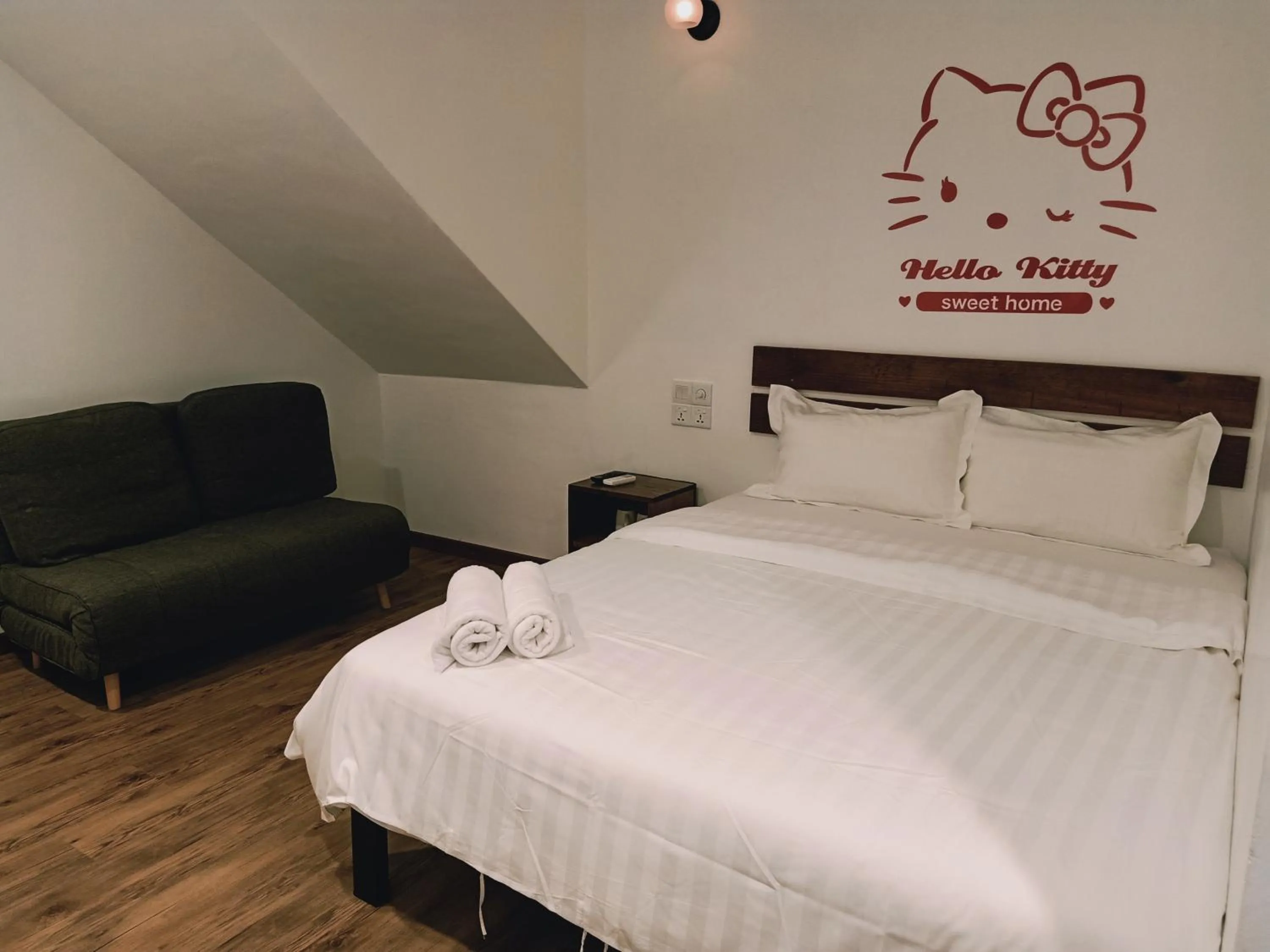 Bed in Cozy Riverside Hotel