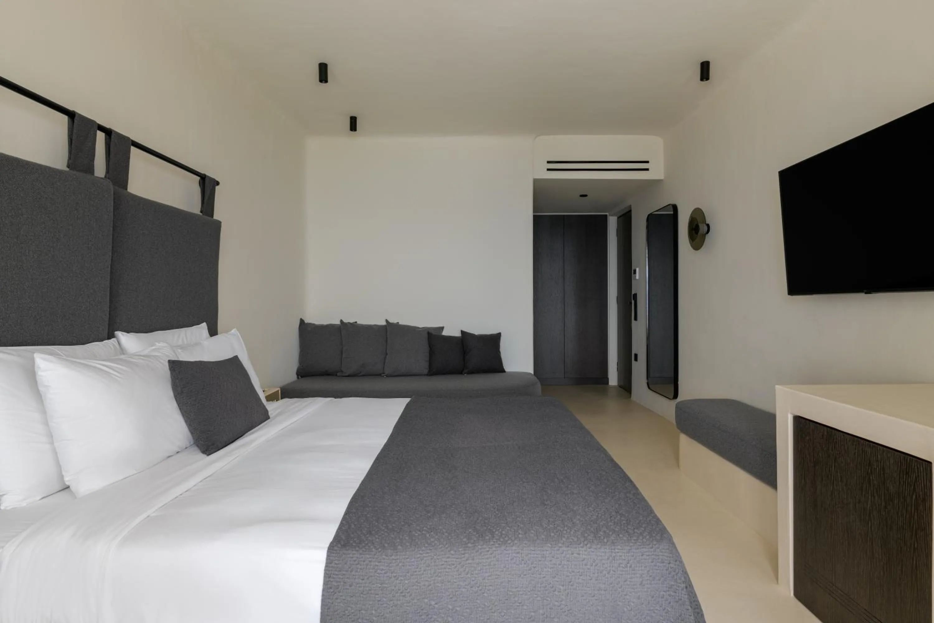 Bed in Rocabella Mykonos Hotel