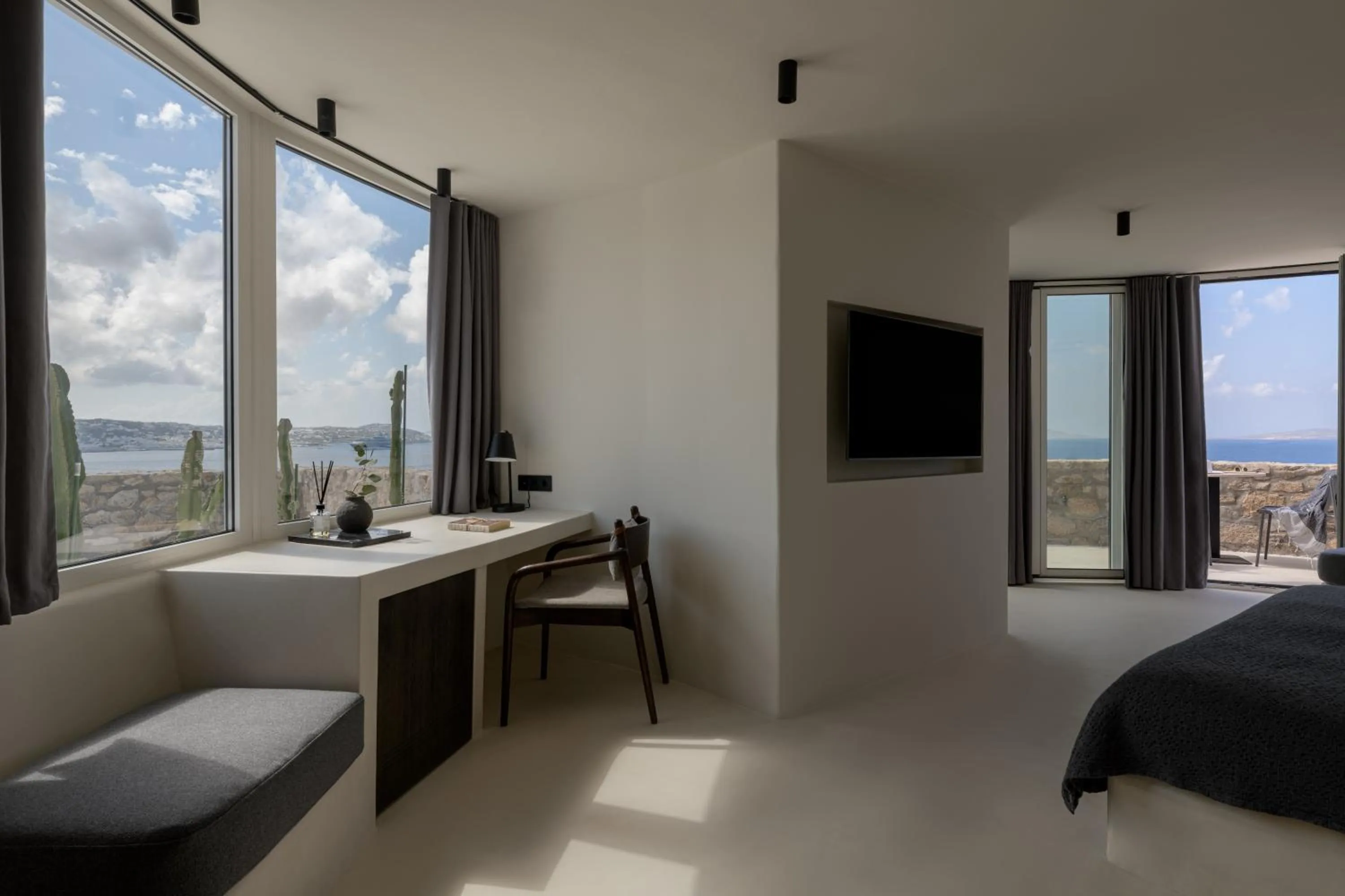 Bed in Rocabella Mykonos Hotel