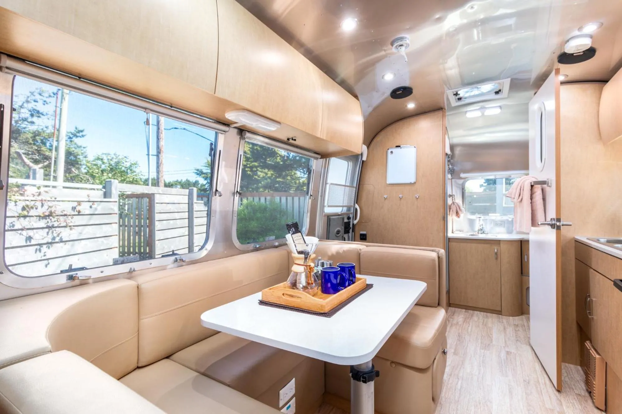 Living room in Hart’s Camp Airstream Hotel & RV Park