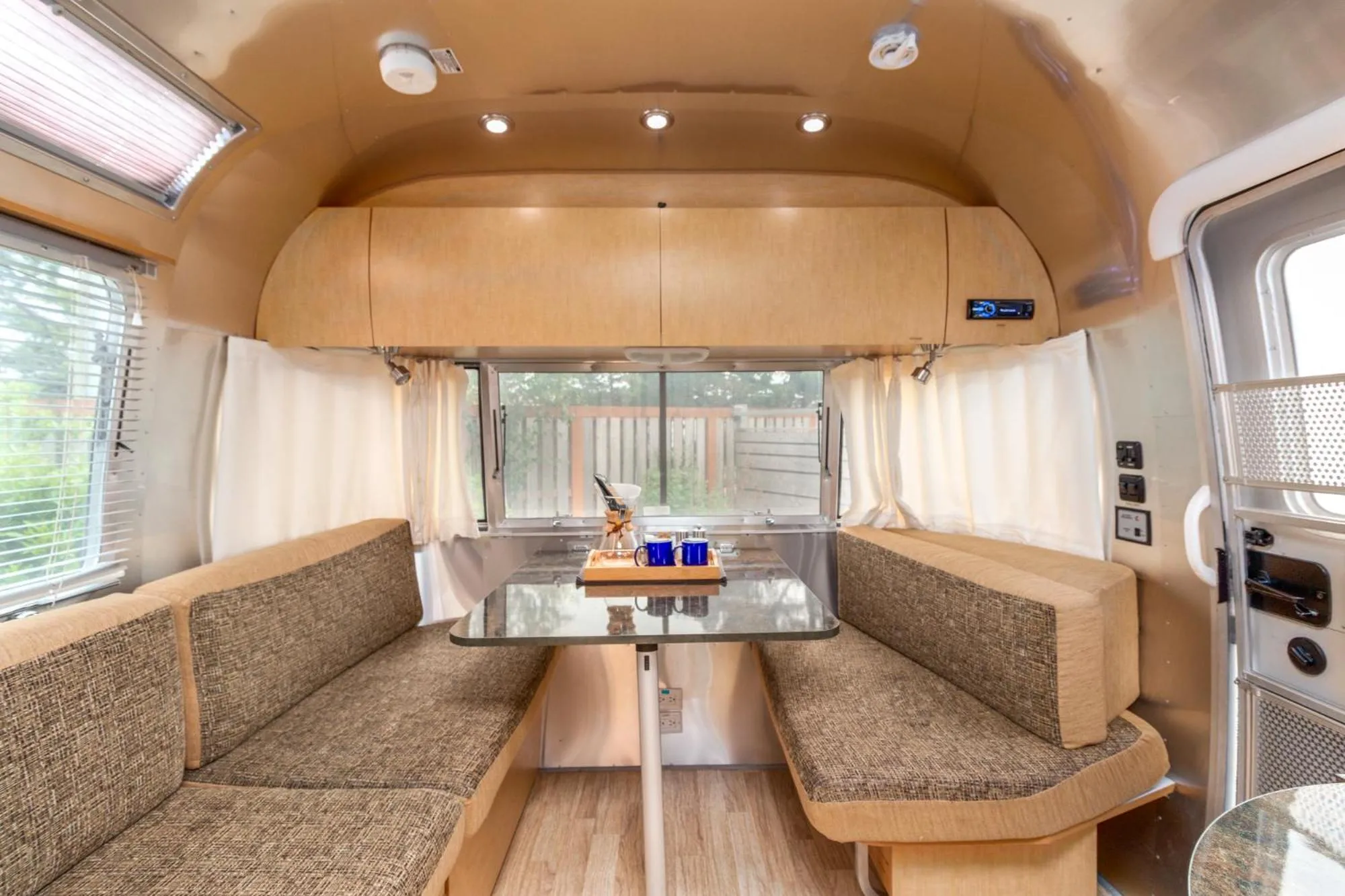 Living room in Hart’s Camp Airstream Hotel & RV Park