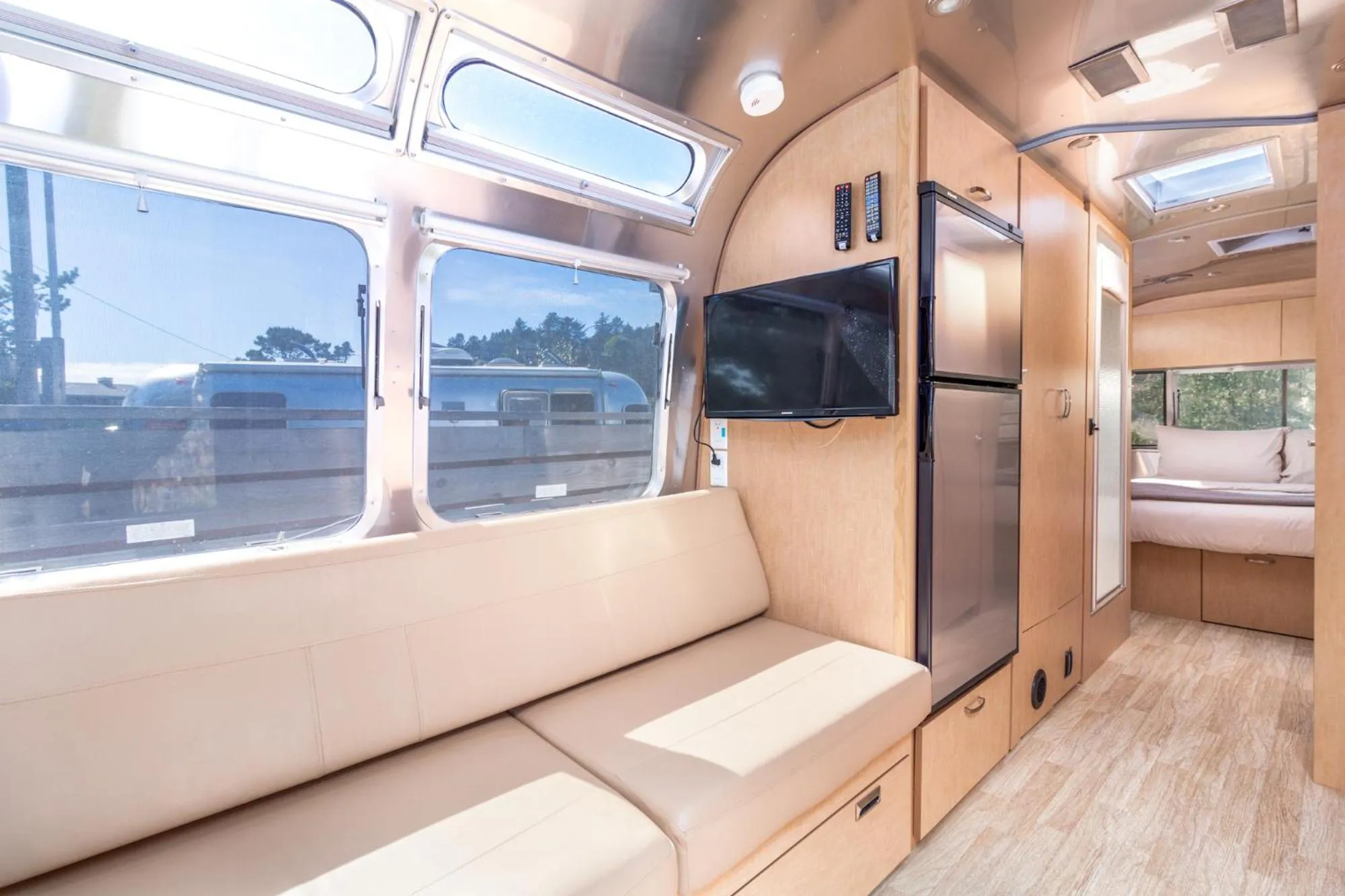 Seating area in Hart’s Camp Airstream Hotel & RV Park