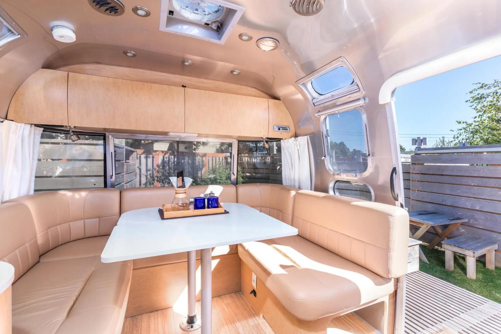 Living room in Hart’s Camp Airstream Hotel & RV Park
