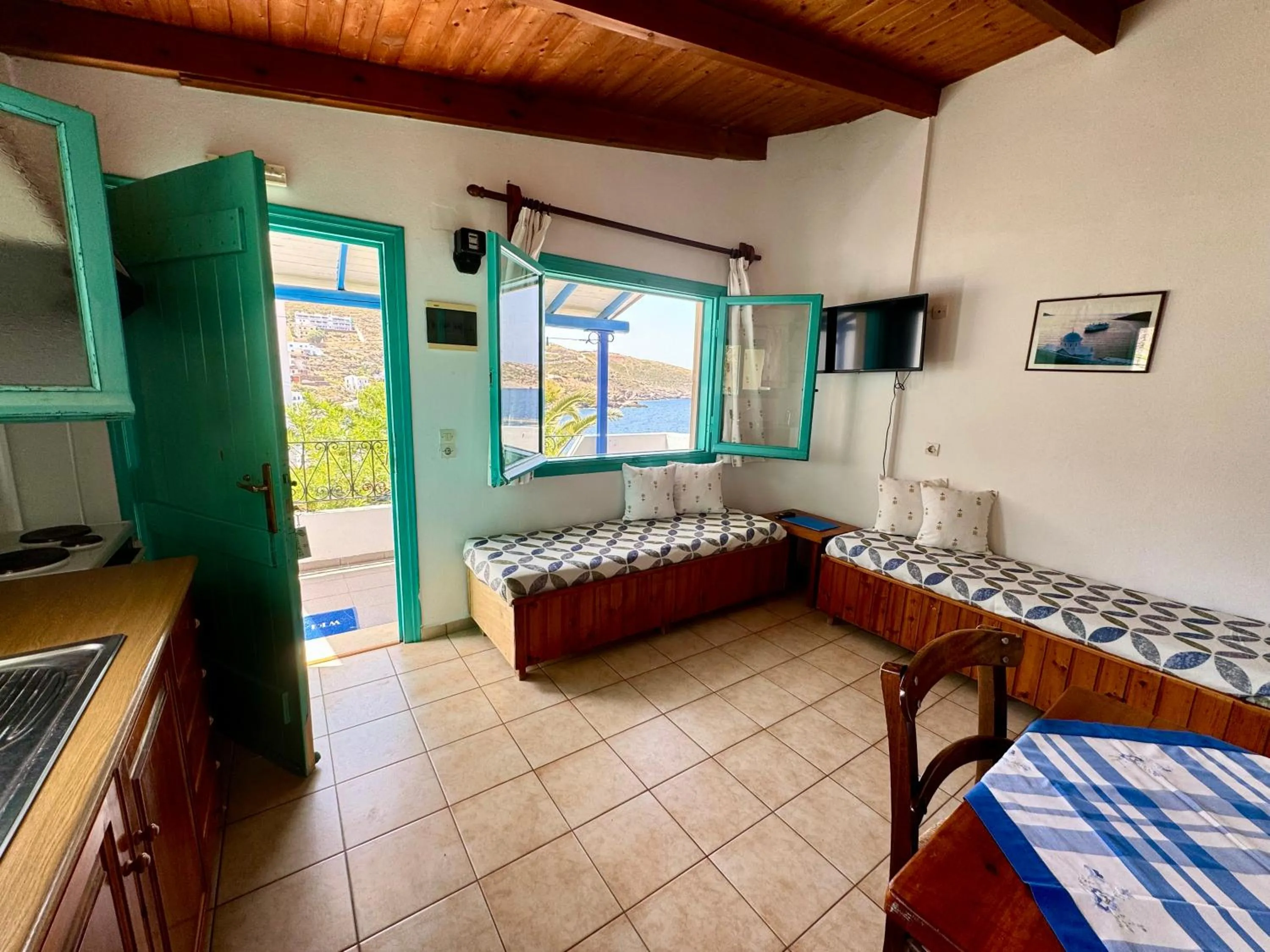 Seating area, Bed in Patras Apartments