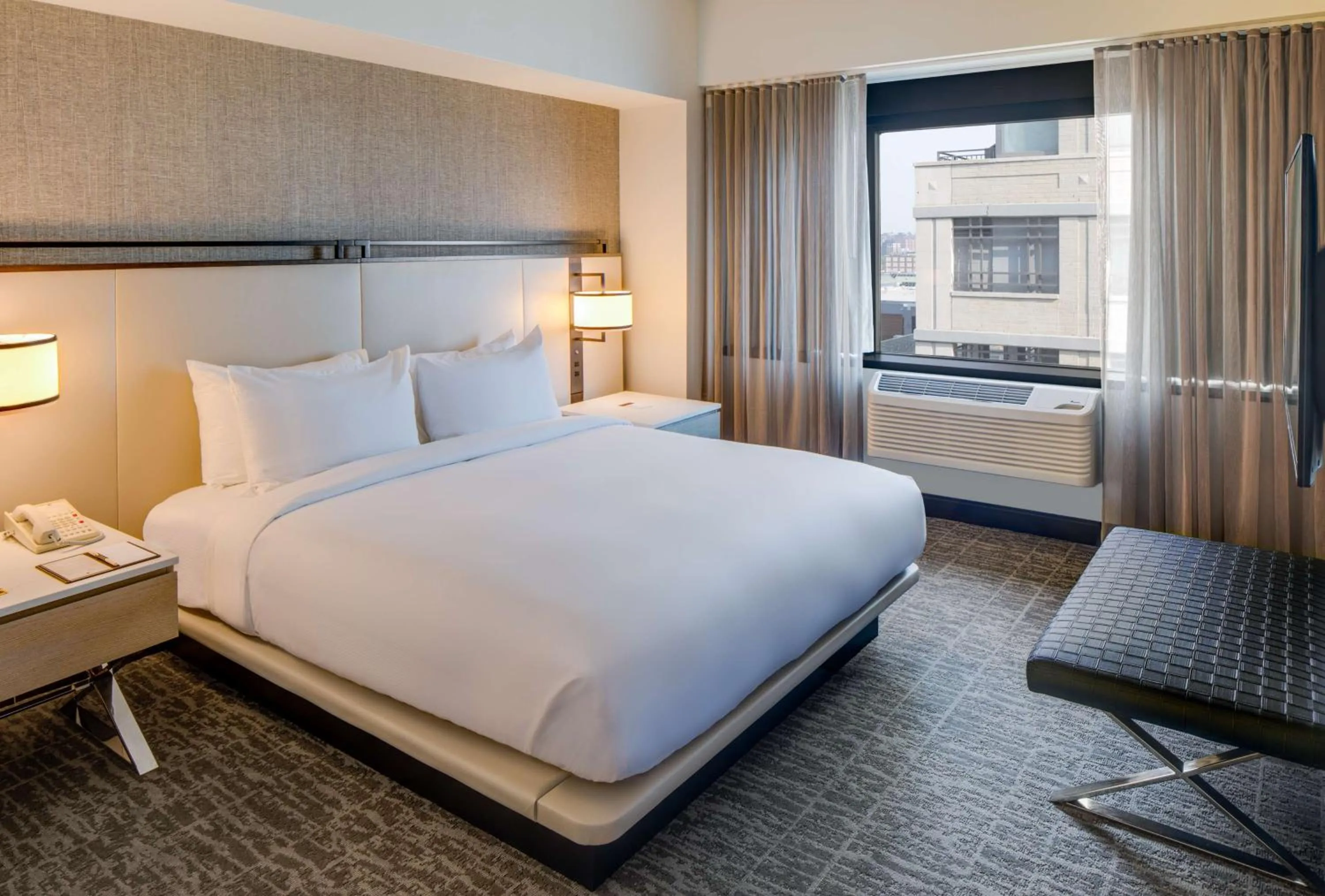 Bed in DoubleTree by Hilton Hotel & Suites Jersey City