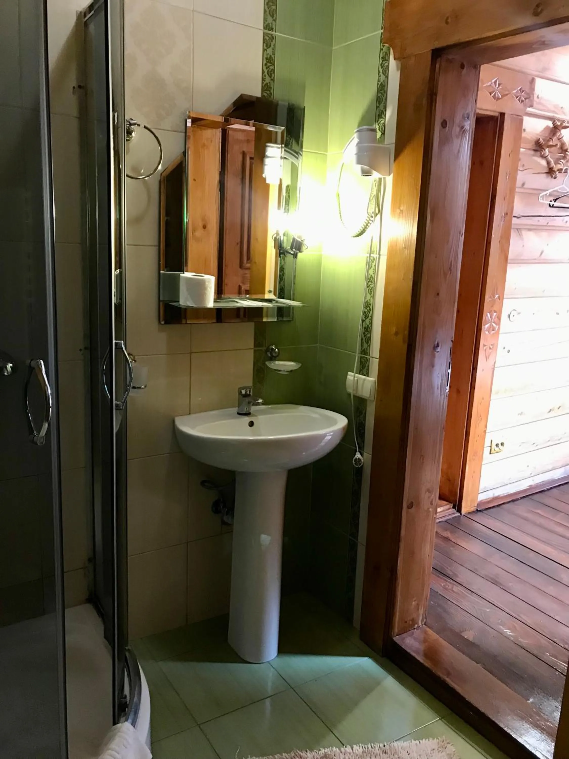 Shower in Hotel Dykyi Med