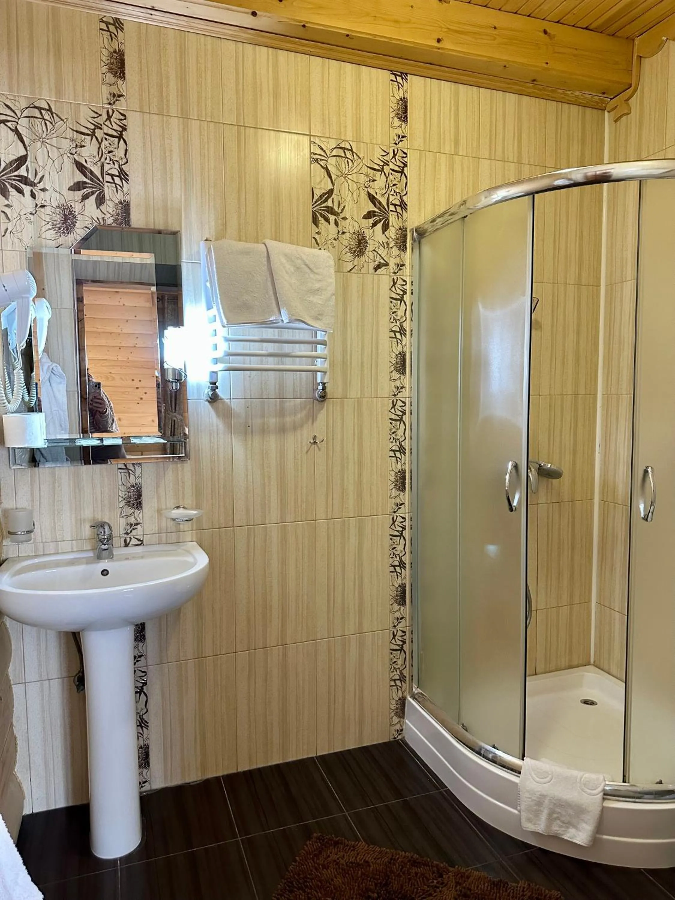 Shower in Hotel Dykyi Med