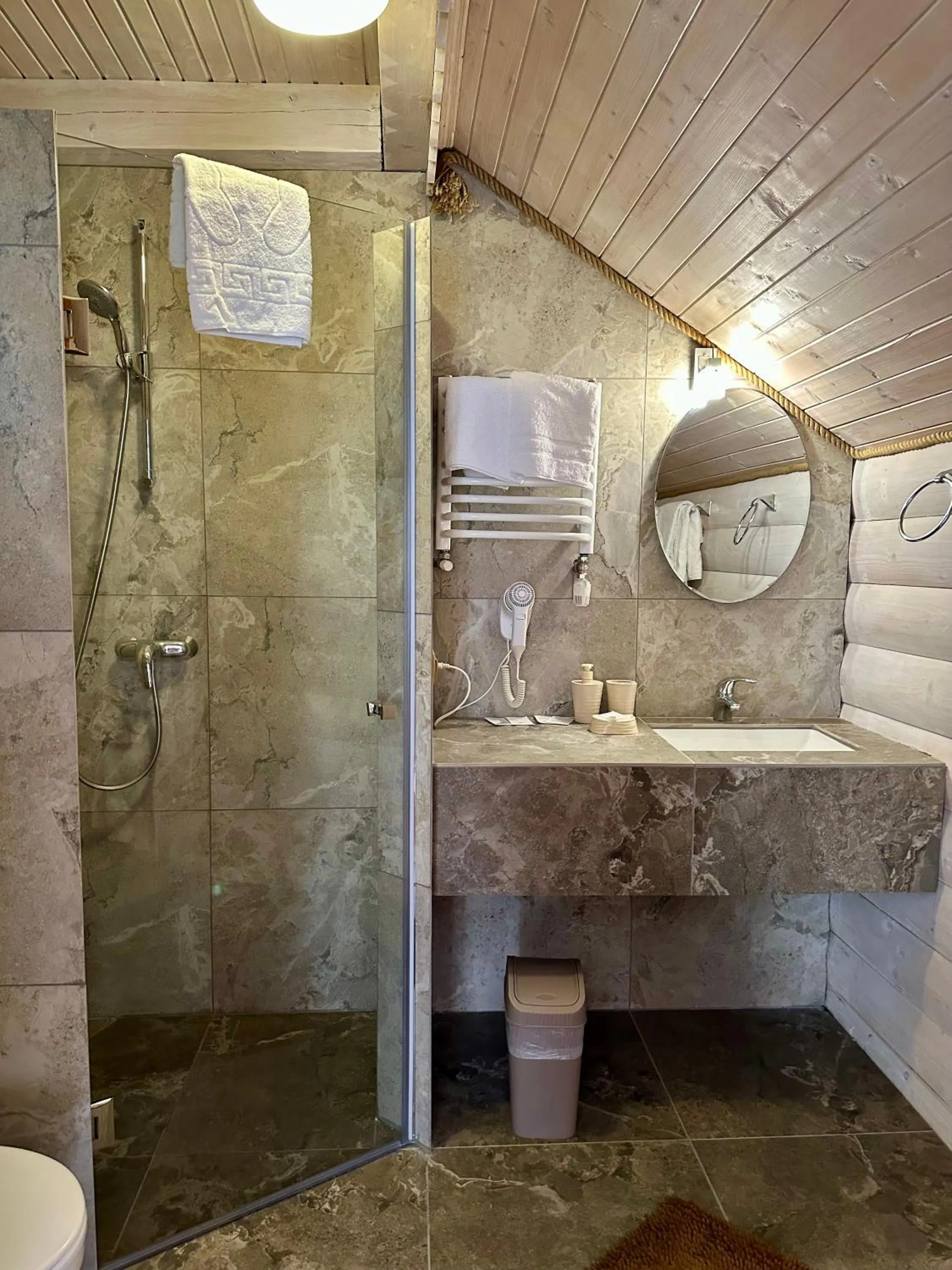 Shower in Hotel Dykyi Med