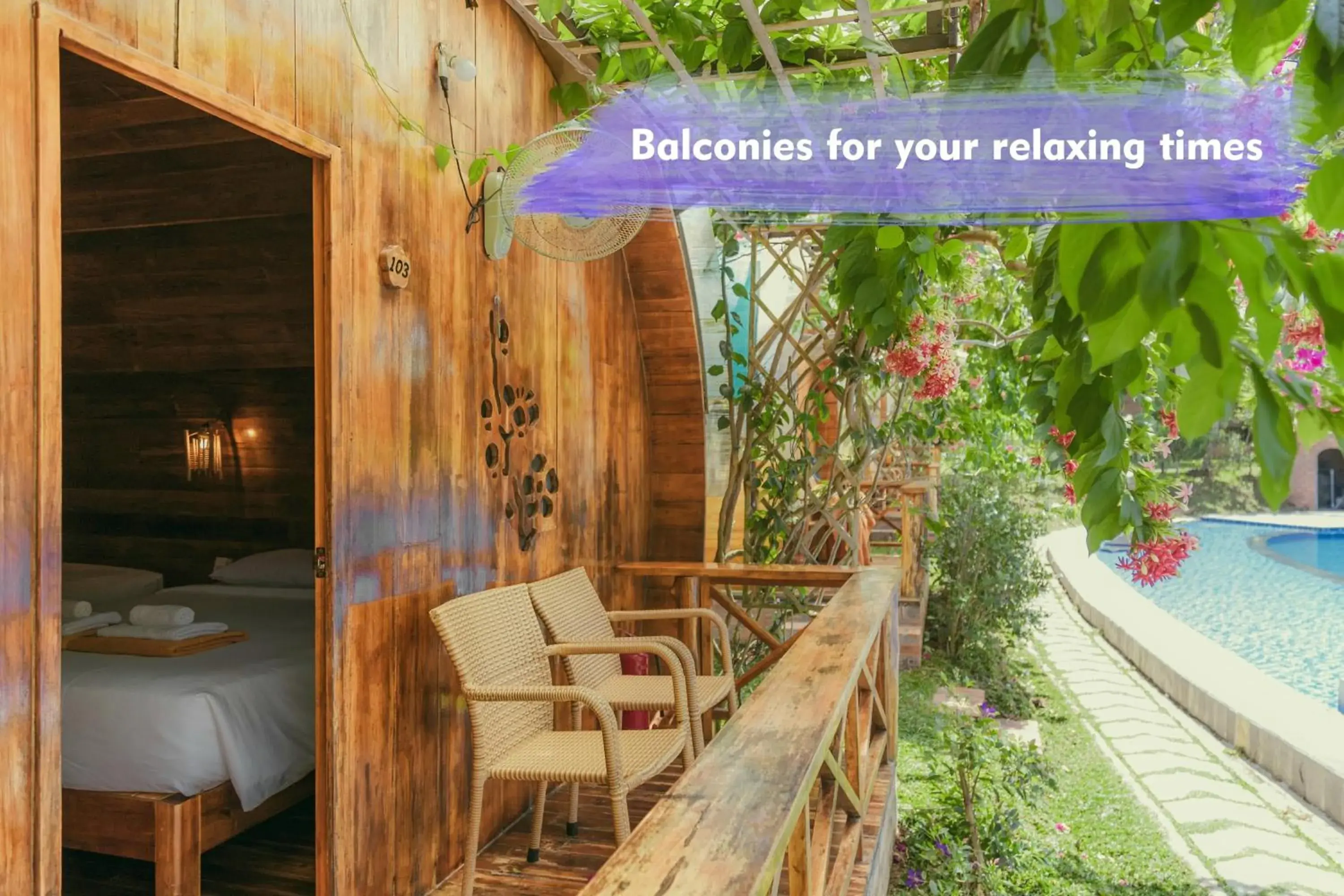 Balcony/Terrace in Phu Quoc Valley Sen Bungalow Balcony/Terrace in Phu Quoc Valley Sen Bungalow