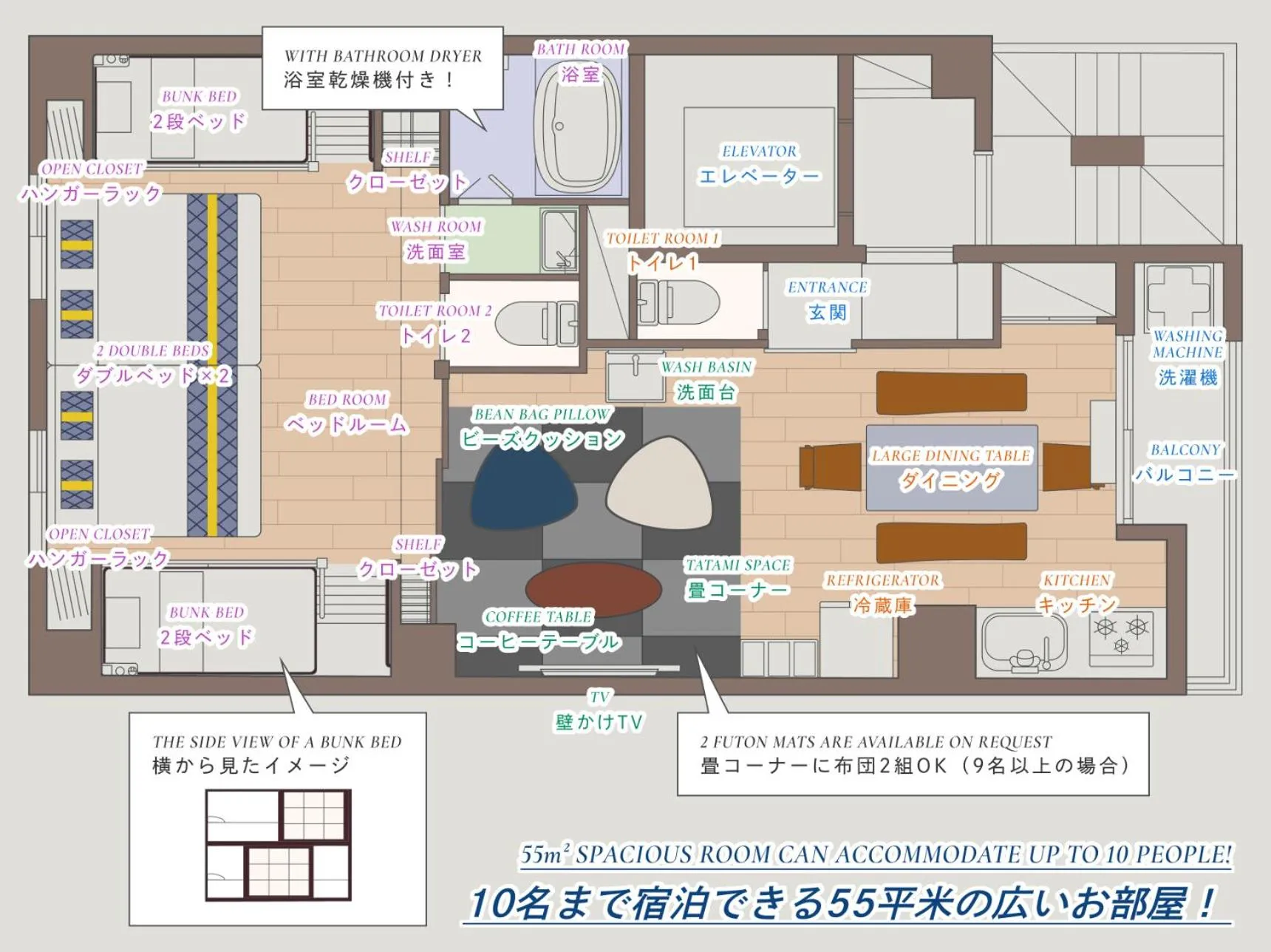 Floor plan in Asakusa Eight -Tokyo Condominium Hotel-