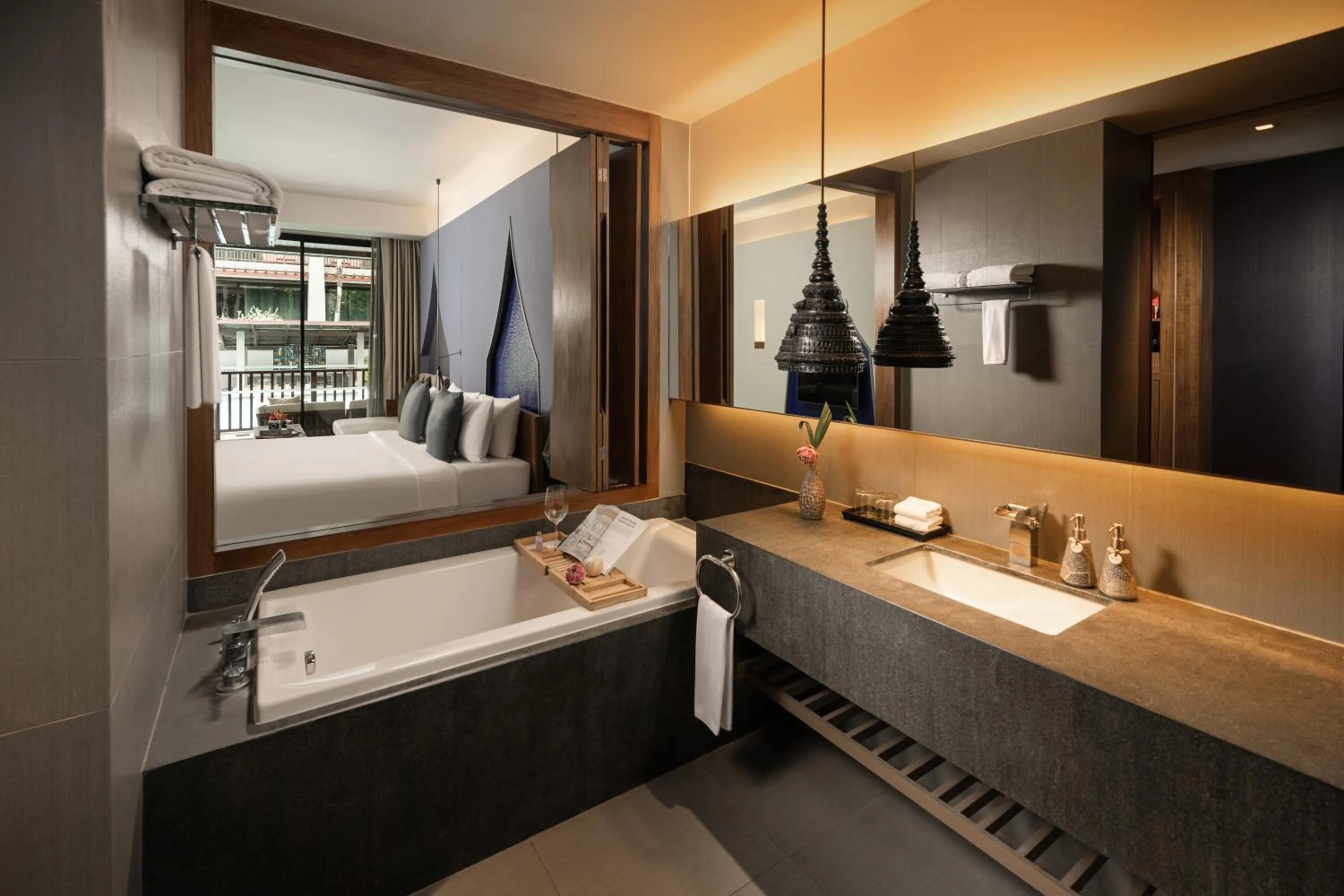 Bathroom, Bed in Avista Hideaway Phuket Patong - MGallery