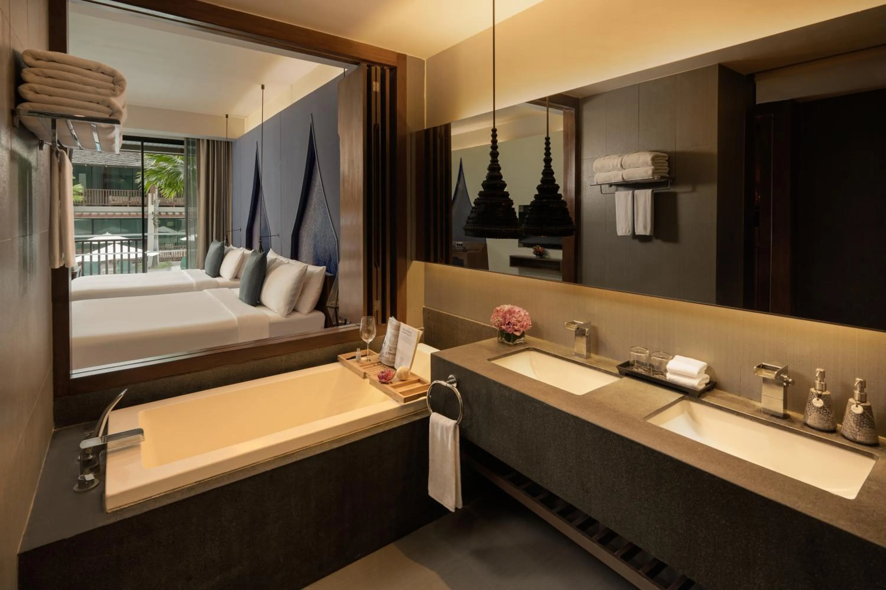 Bathroom, Bed in Avista Hideaway Phuket Patong - MGallery