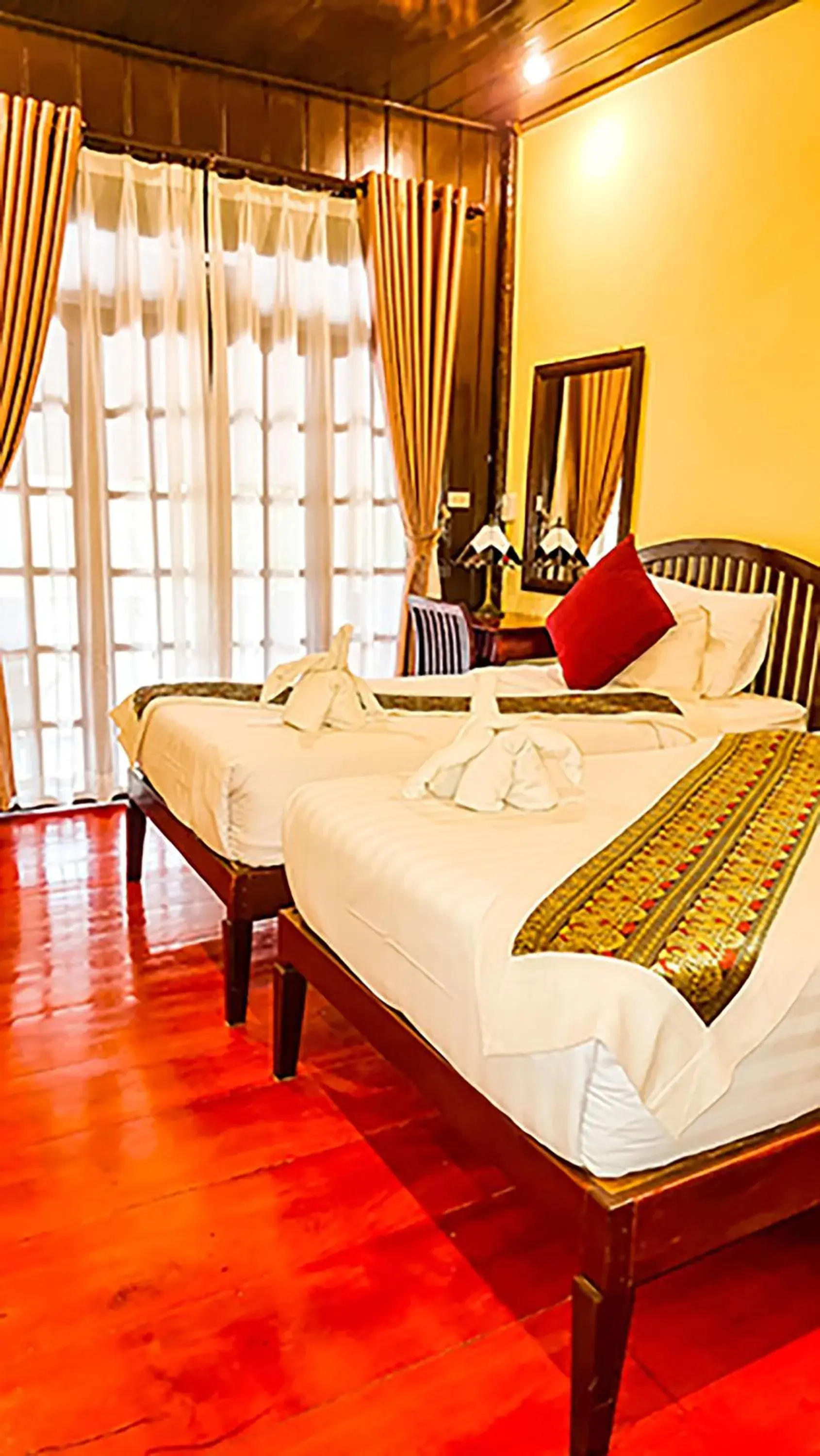 Deluxe Twin Bed Balcony River view in Ban Lakkham River View Deluxe Twin Bed Balcony River view in Ban Lakkham River View