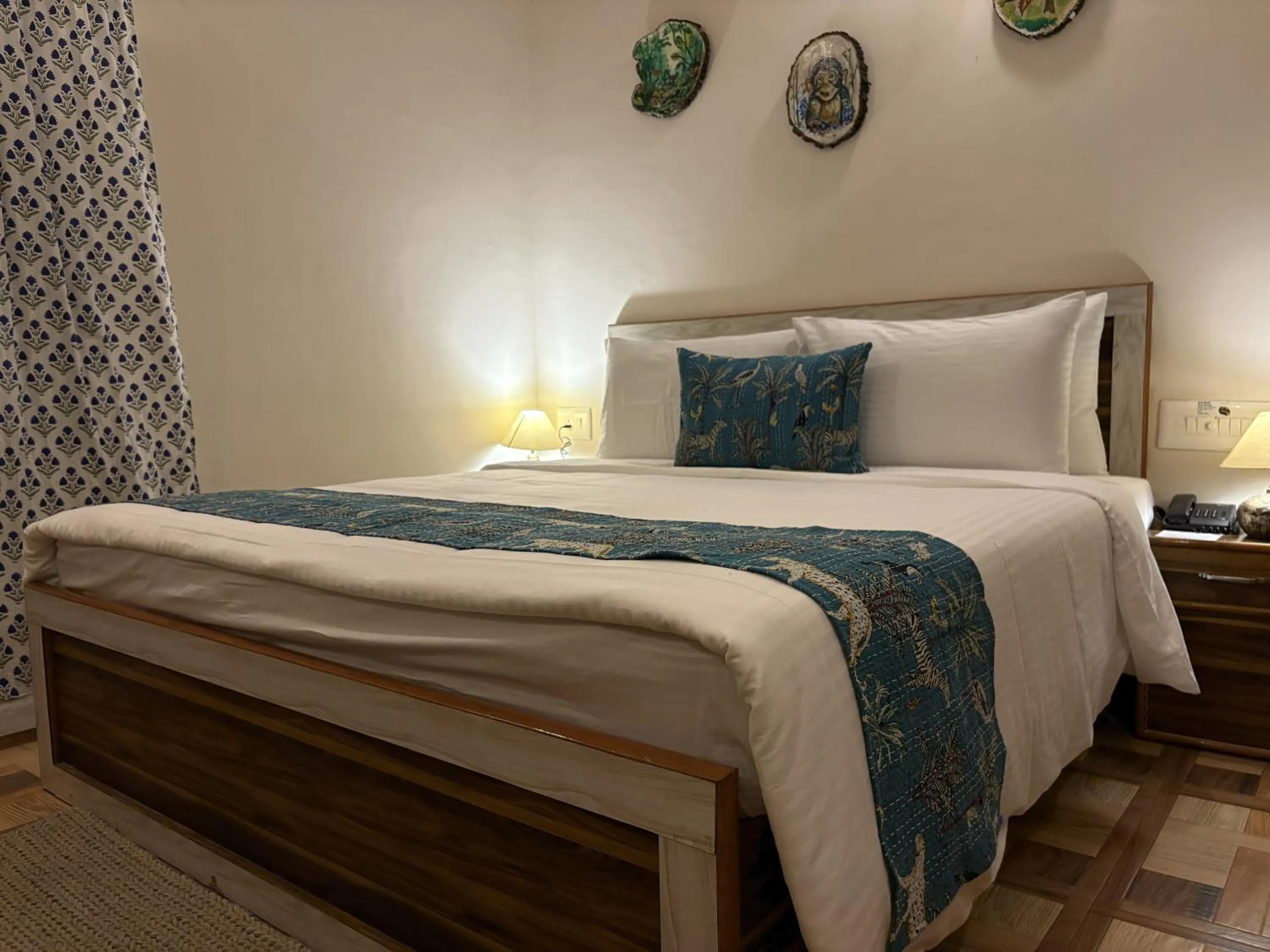 Bedroom, Bed in Paridhi Niwas, Ranthambore- near Tiger Safari Zones 1-5