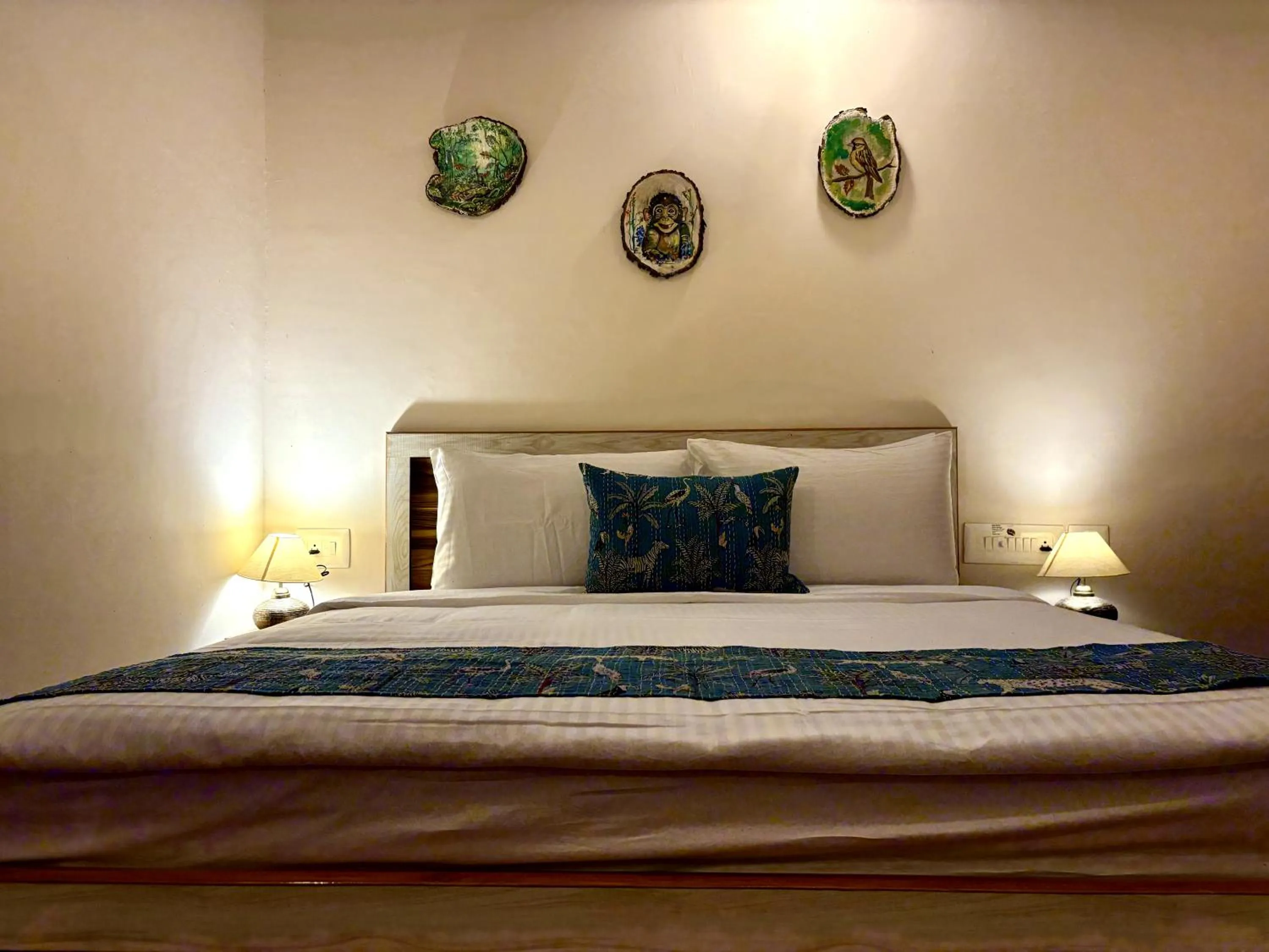Photo of the whole room, Bed in Paridhi Niwas, Ranthambore- near Tiger Safari Zones 1-5