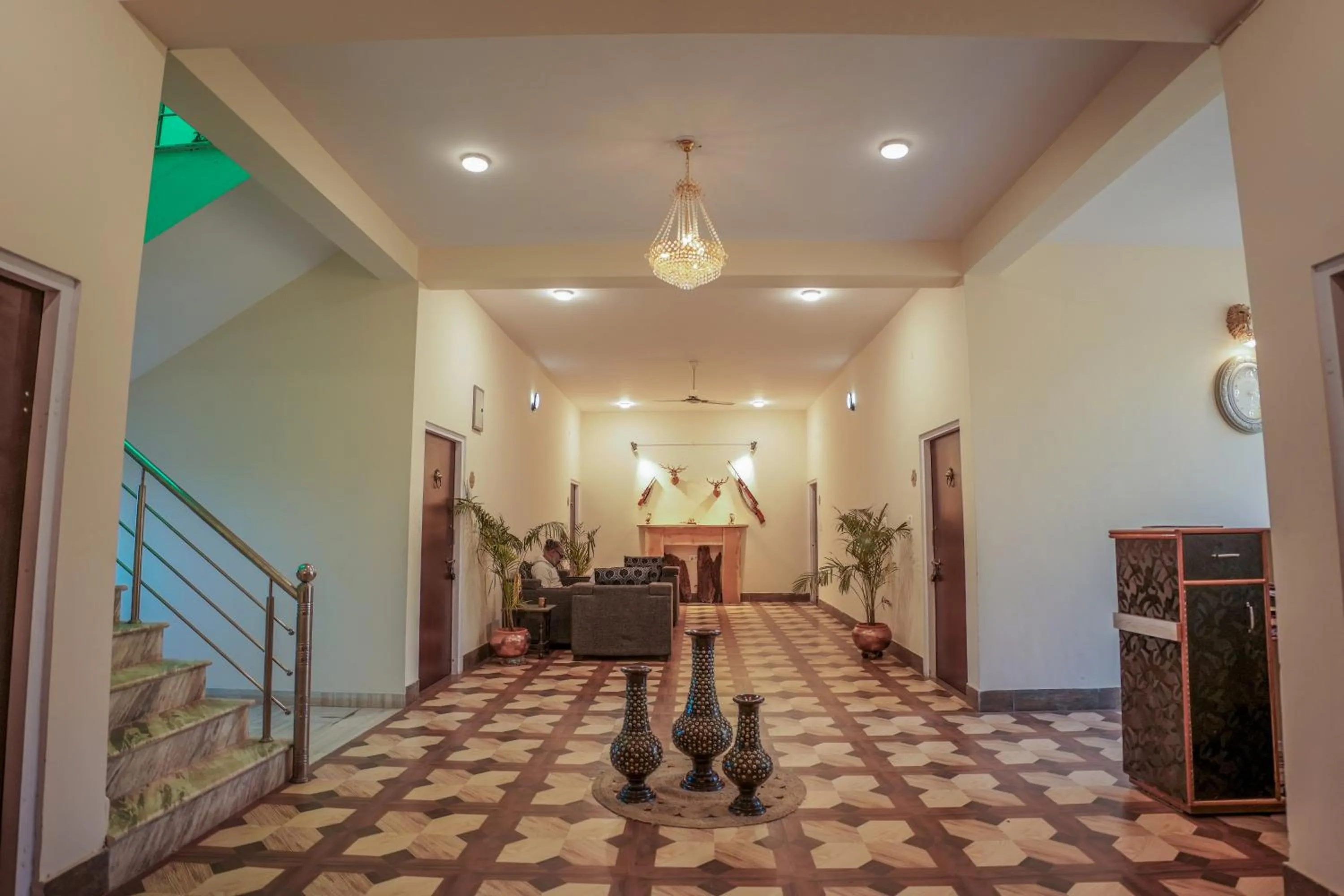 Lobby or reception in Paridhi Niwas, Ranthambore- near Tiger Safari Zones 1-5