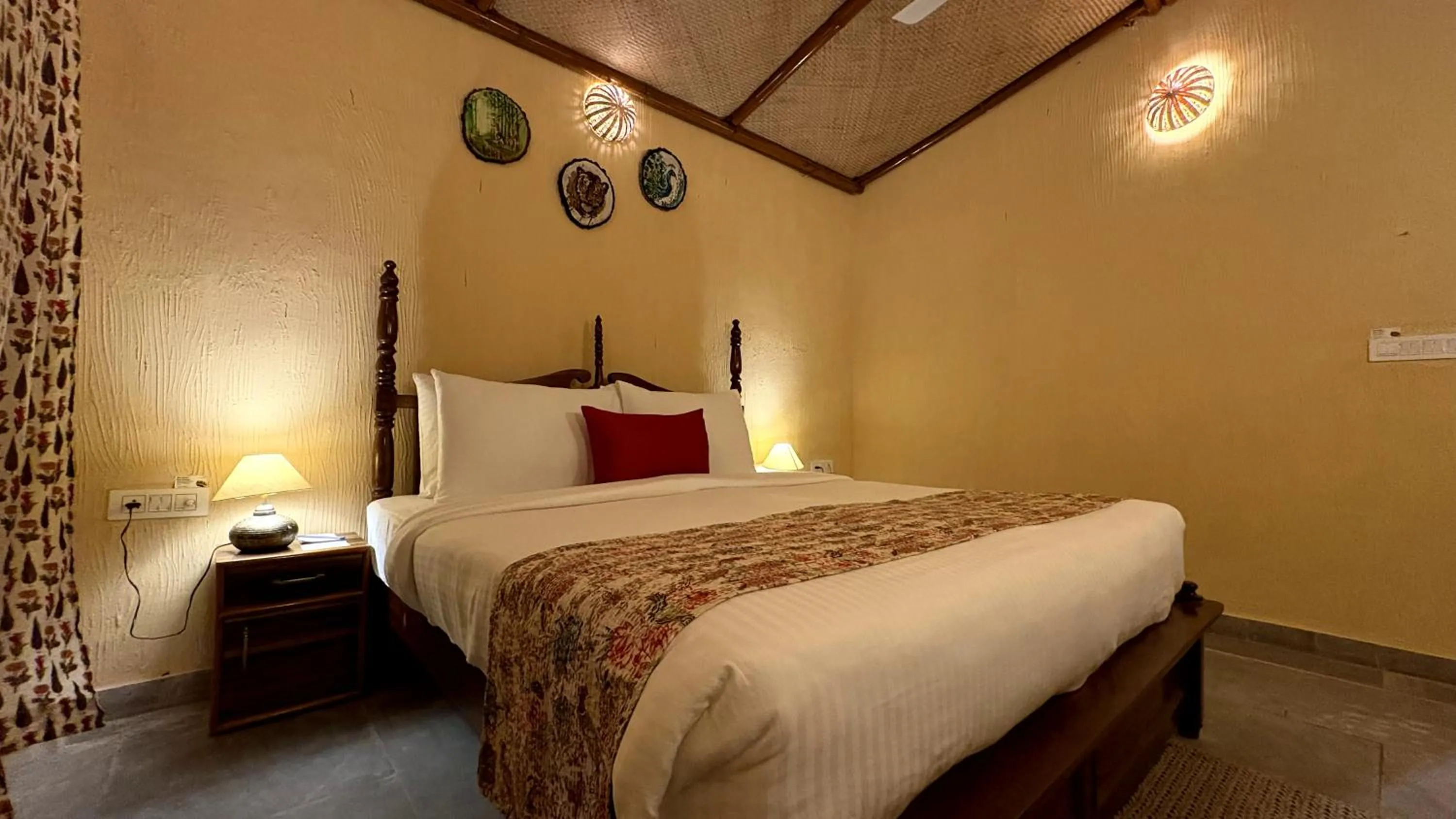 Photo of the whole room, Bed in Paridhi Niwas, Ranthambore- near Tiger Safari Zones 1-5