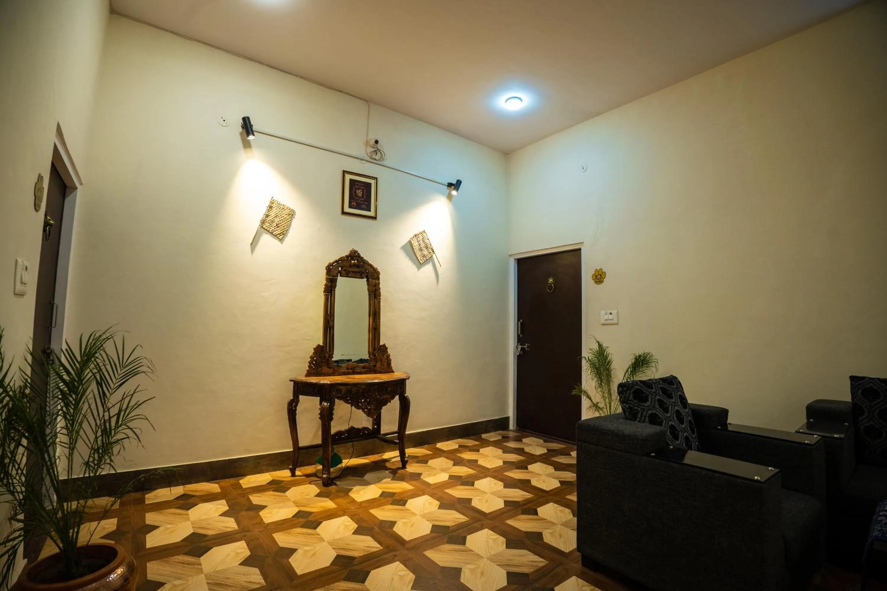 Living room in Paridhi Niwas, Ranthambore- near Tiger Safari Zones 1-5