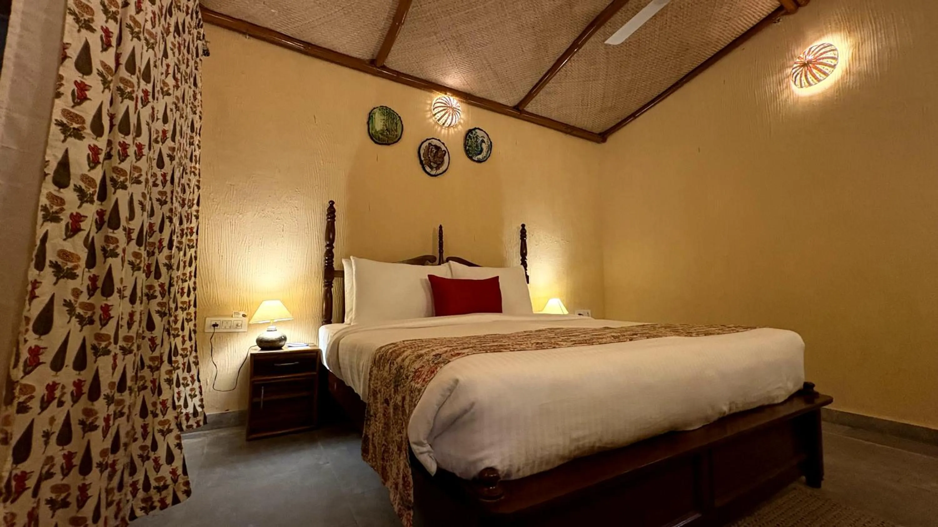 Photo of the whole room, Bed in Paridhi Niwas, Ranthambore- near Tiger Safari Zones 1-5